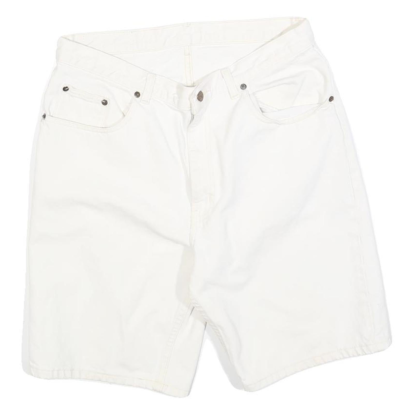 JH BREAKERS Mens White Casual Cotton Blend Shorts M W32 Comfortable Fit Refurbished - N/A refurbished available on Cerqular