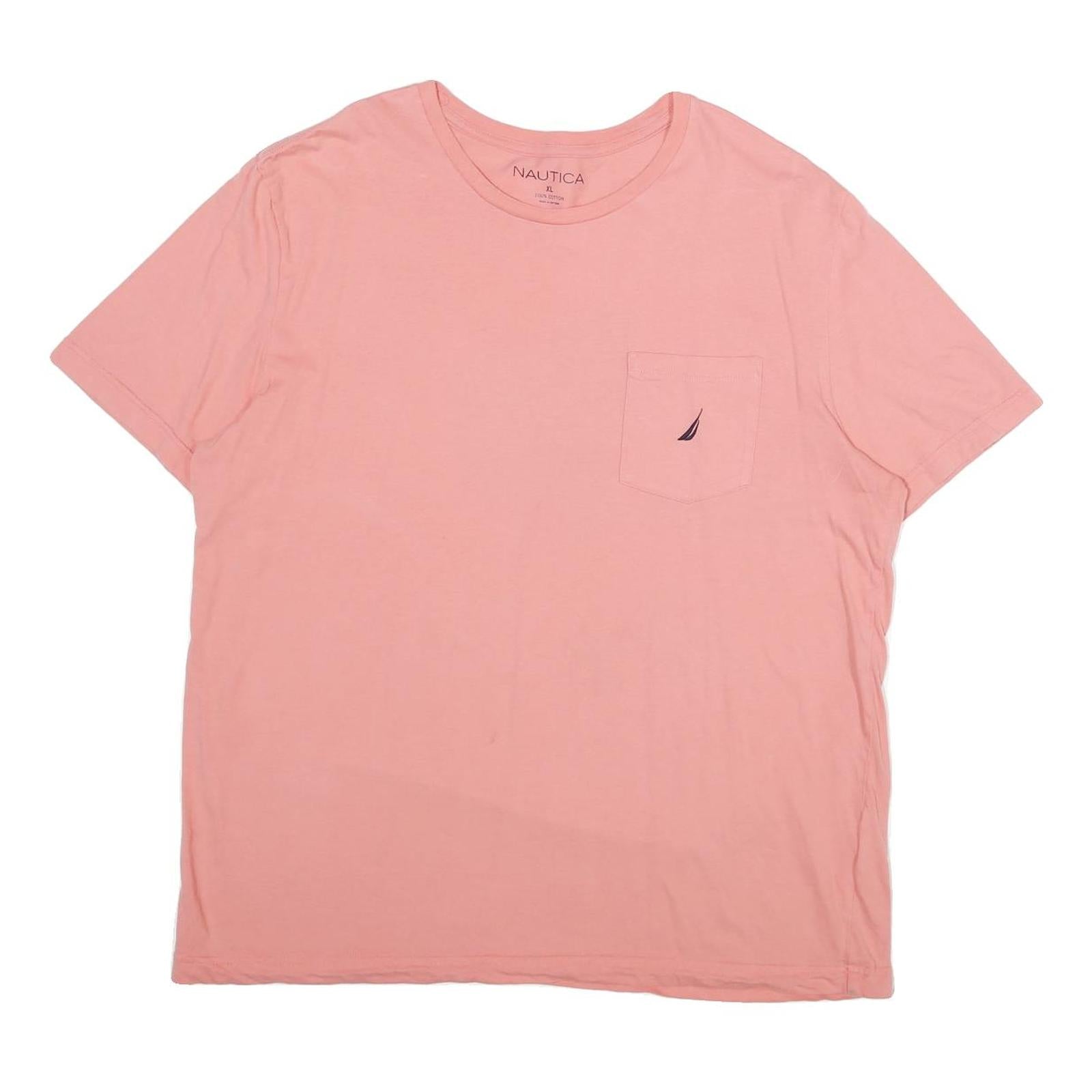NAUTICA Mens Pink XL T-Shirt Short Sleeve Crew Neck Cotton Classic Pocket Refurbished - N/A refurbished available on Cerqular
