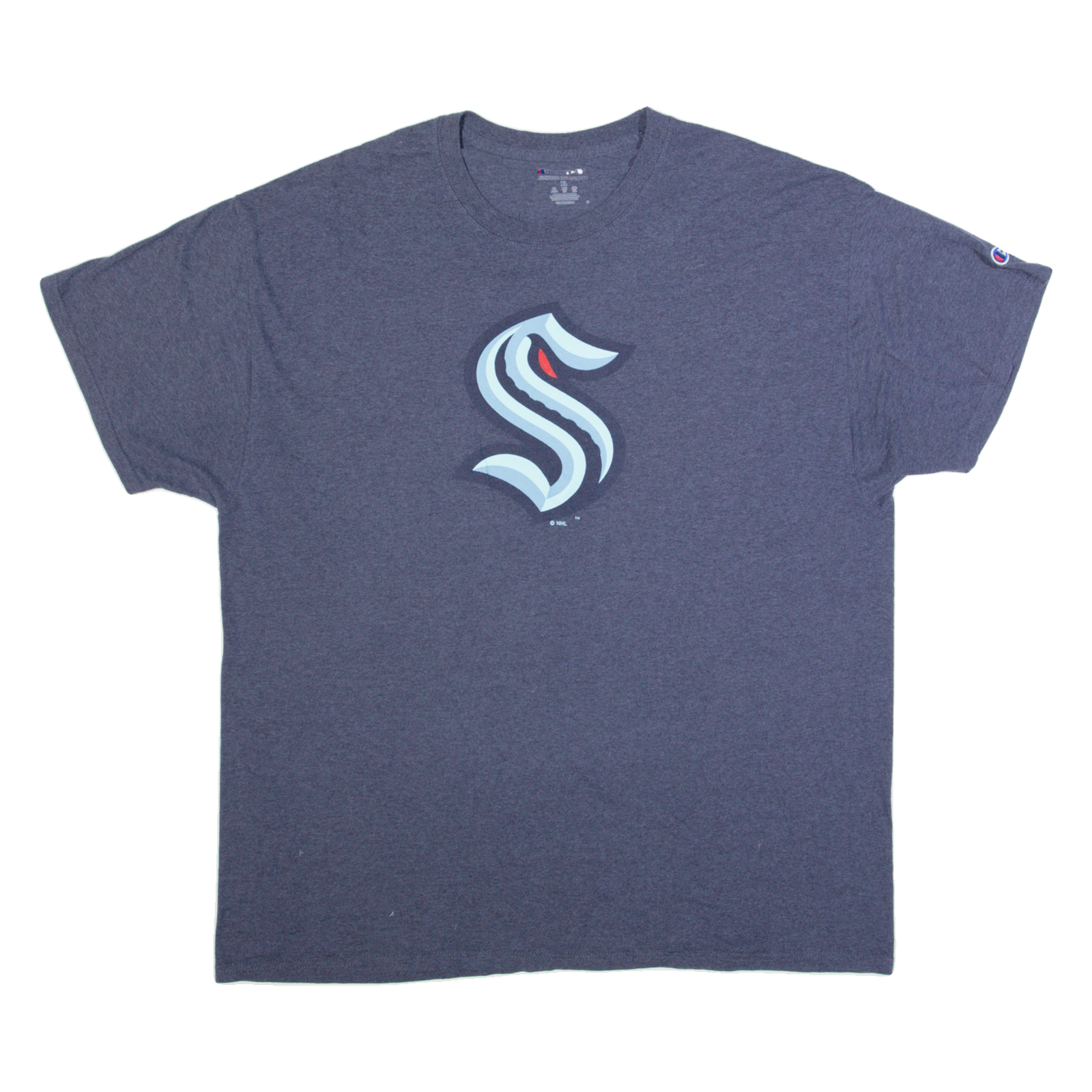 CHAMPION Seattle Kraken Mens T-Shirt Blue USA XL Refurbished - N/A refurbished available on Cerqular