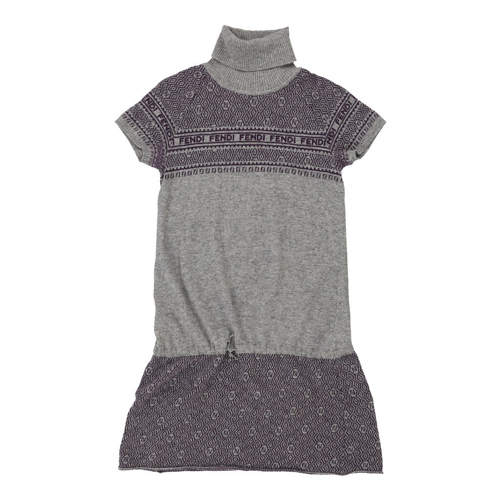 12 Years Fendi Jumper Dress - Medium Grey Wool Blend | Size: medium Refurbished - N/A (Preloved Designer is not a specific brand, it refurbished available on Cerqular