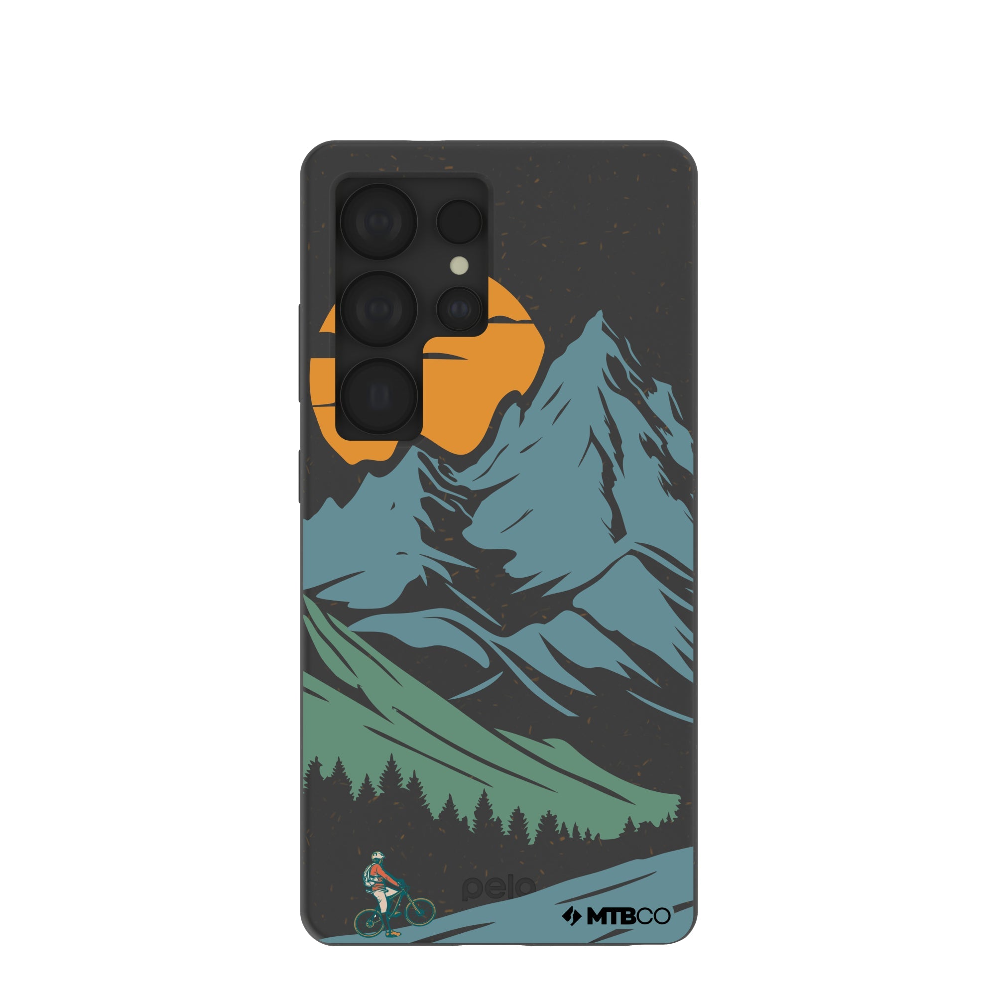Black Vintage Peaks MTBCO Samsung Galaxy S25 Ultra Case Refurbished - Pela Case refurbished available on Cerqular
