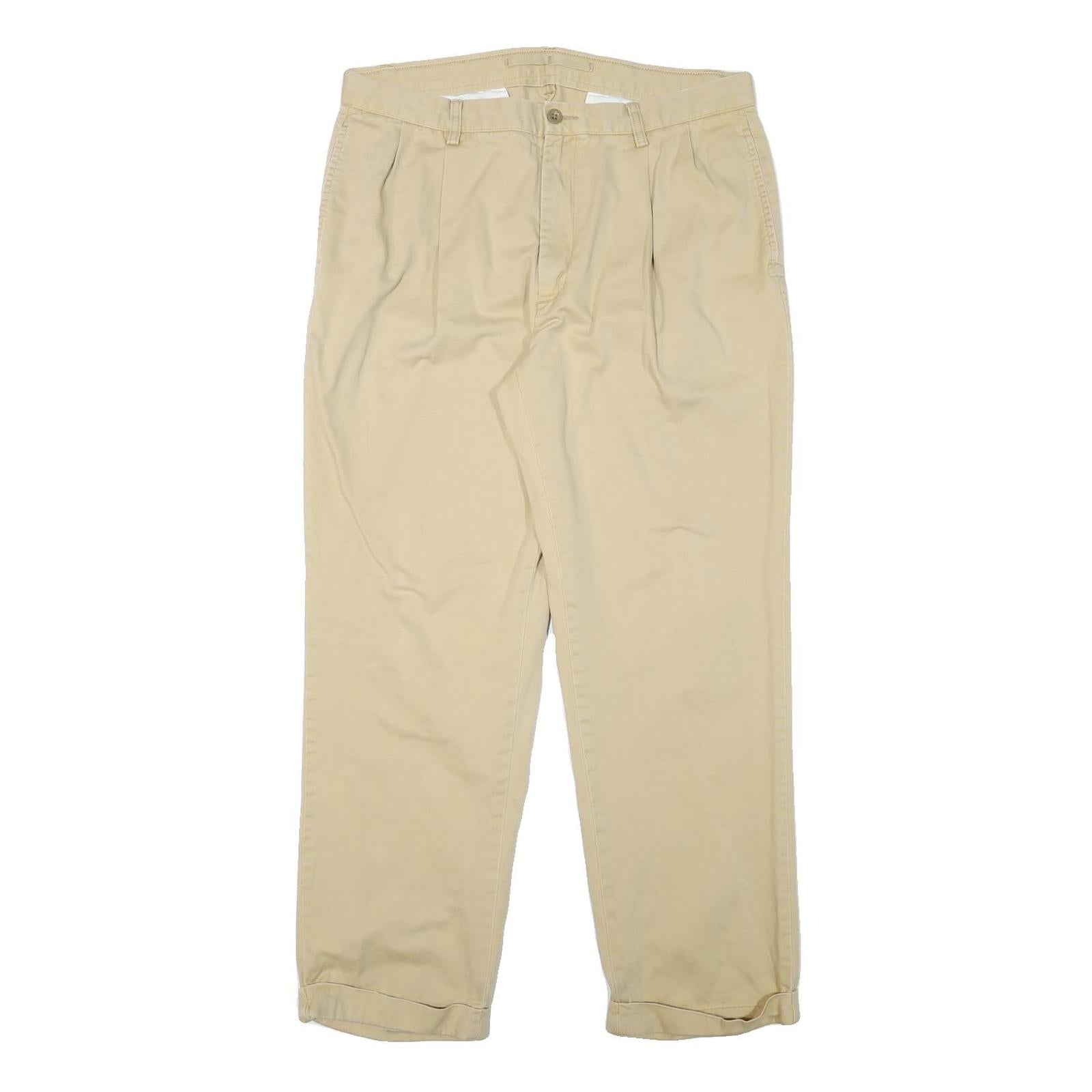 NAUTICA Mens Cotton Blend Beige Regular Straight Trousers W34 L29 Classic Zip Refurbished - N/A refurbished available on Cerqular