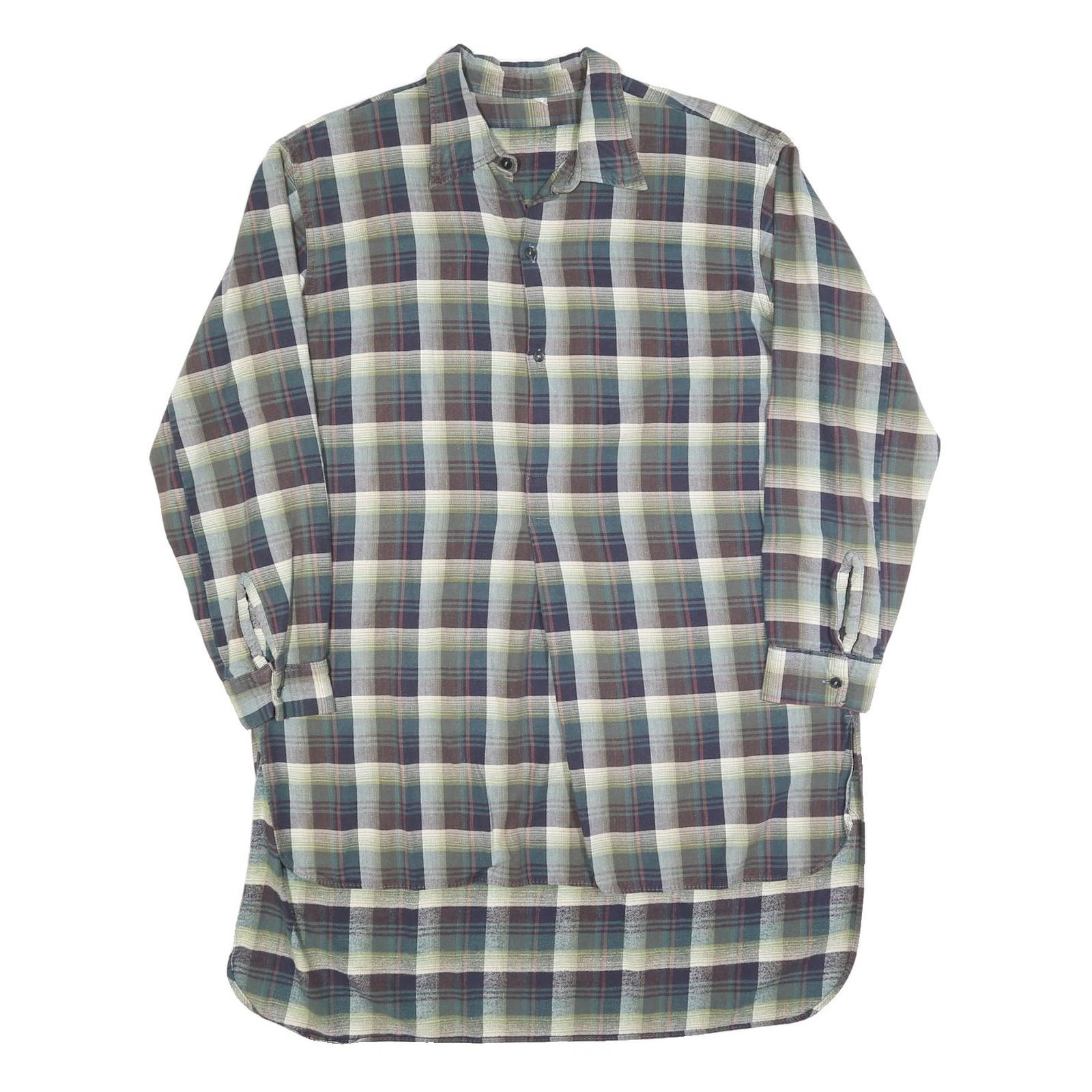 Womens Blue Green Cream Plaid Shirt Dress Cotton Blend Long Sleeve XL Casual Refurbished - N/A refurbished available on Cerqular