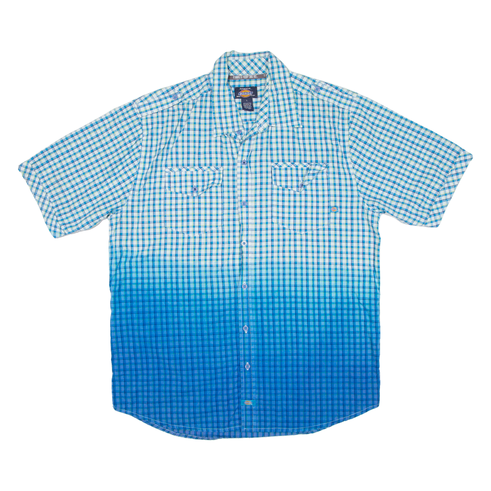 DICKIES Mens Shirt Blue Check L Refurbished - N/A refurbished available on Cerqular
