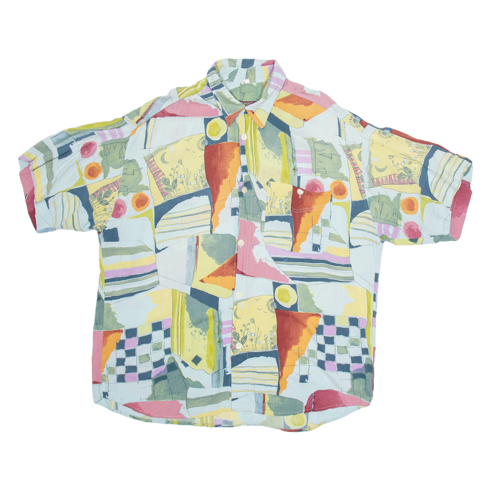 HAUPT Mens Shirt Blue Viscose Geometric XL Refurbished - N/A refurbished available on Cerqular