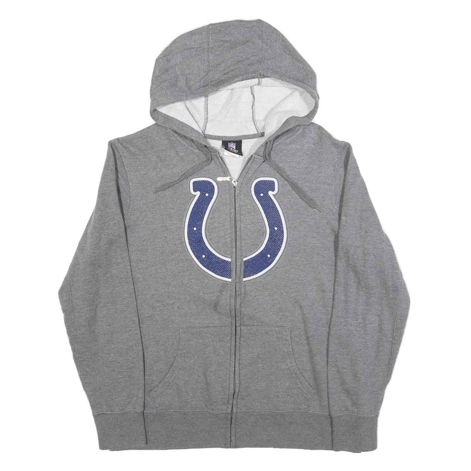 NFL Womens Grey Full Zip Hoodie XL Colts Logo Cotton Blend Casual Refurbished - N/A refurbished available on Cerqular