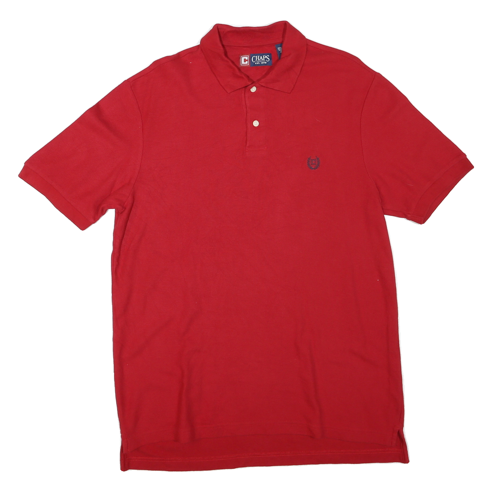 CHAPS Mens Red Short Sleeve Plain Polo Shirt M Classic Cotton Blend Comfort Refurbished - N/A refurbished available on Cerqular