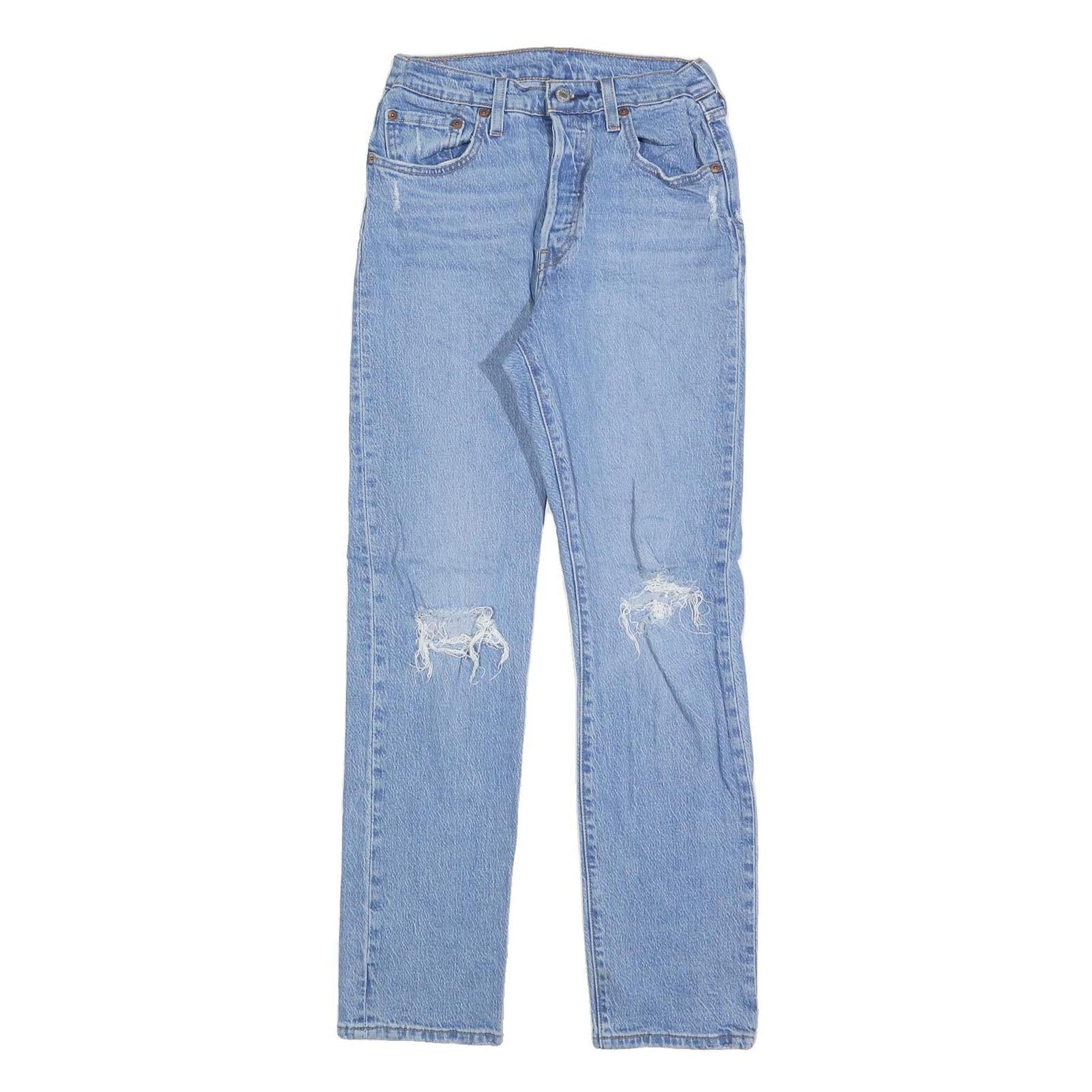 LEVI'S 501 Womens Regular Fit Straight Denim Light W24 L30 Classic Button Jeans Refurbished - N/A refurbished available on Cerqular