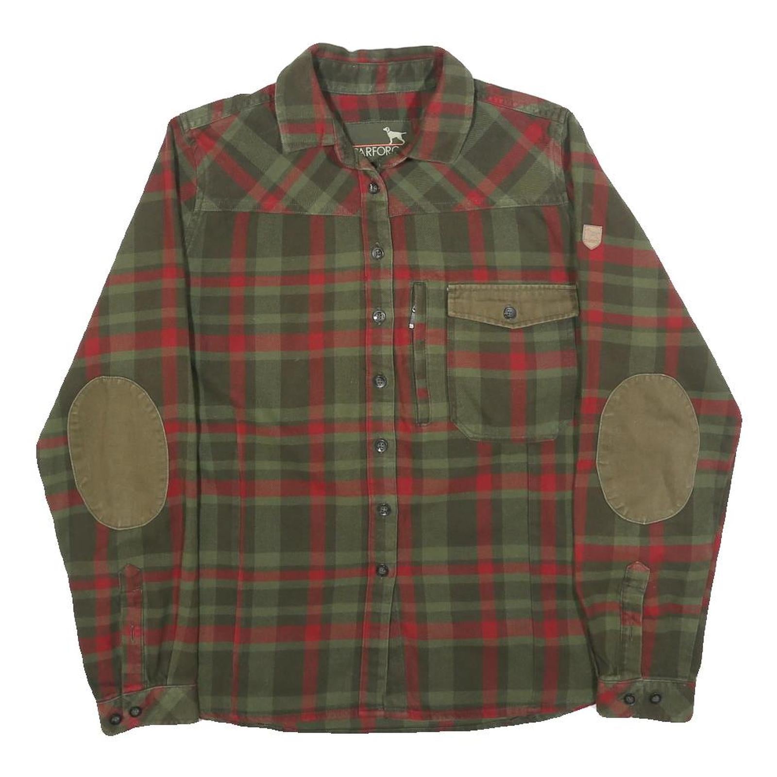 PARFORCE Womens Green & Red Checked Shirt L Cotton Blend Button Cuff Refurbished - N/A refurbished available on Cerqular