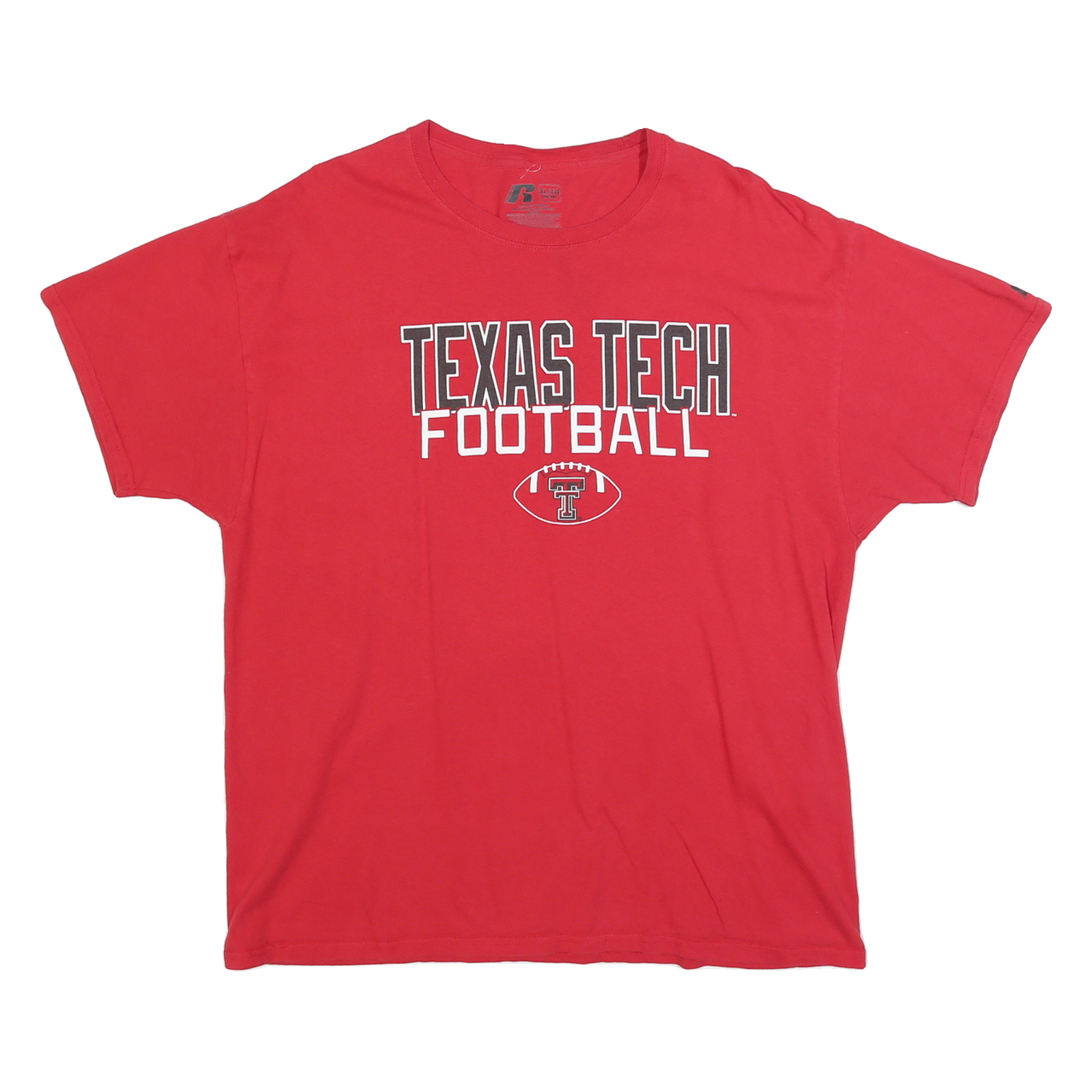 RUSSELL ATHLETIC Mens Red Texas Tech Football T-Shirt XL Short Sleeve Crew Neck Refurbished - N/A refurbished available on Cerqular