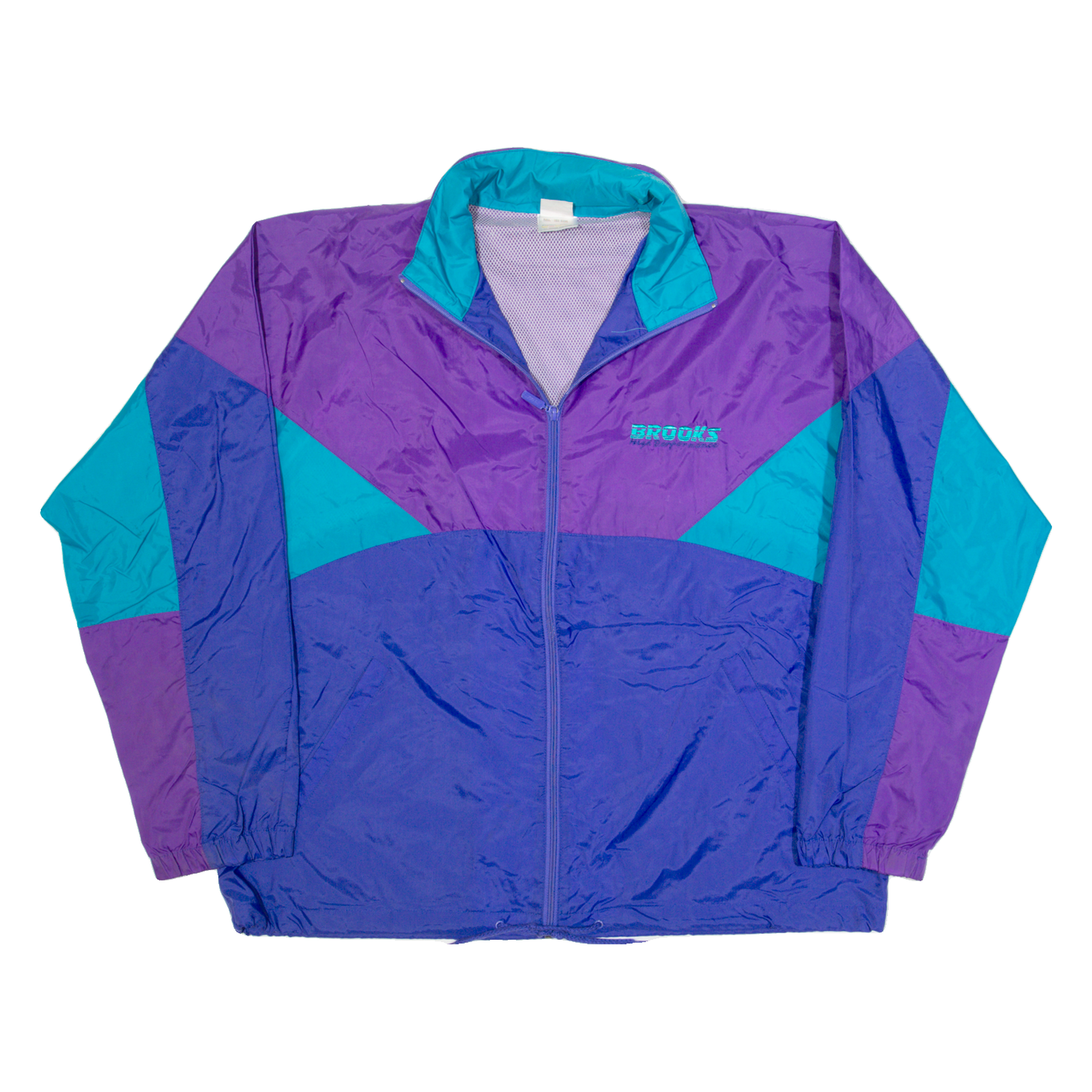 BROOKS Womens Coach Jacket Blue 90s USA Colourblock XL Refurbished - N/A refurbished available on Cerqular