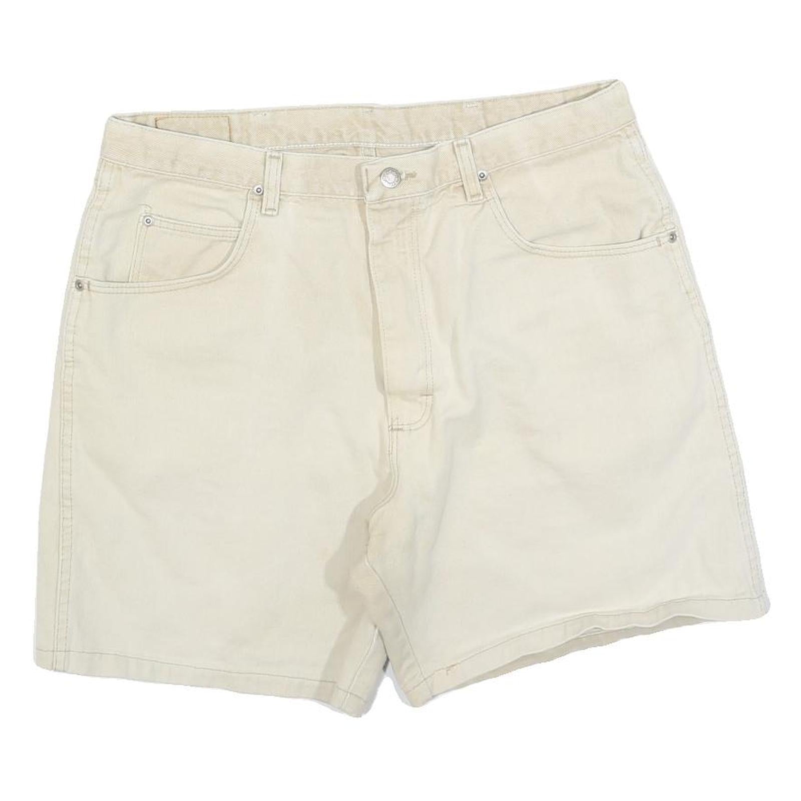 WRANGLER Womens Shorts Cream Casual Plain L W36 Cotton Blend Relaxed Fit Refurbished - N/A refurbished available on Cerqular