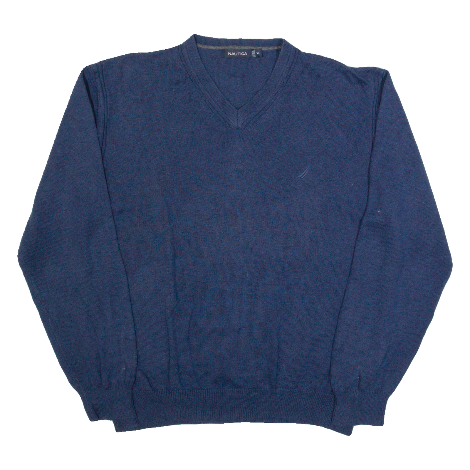 NAUTICA Mens Jumper Blue V-Neck Tight Knit XL Refurbished - N/A refurbished available on Cerqular