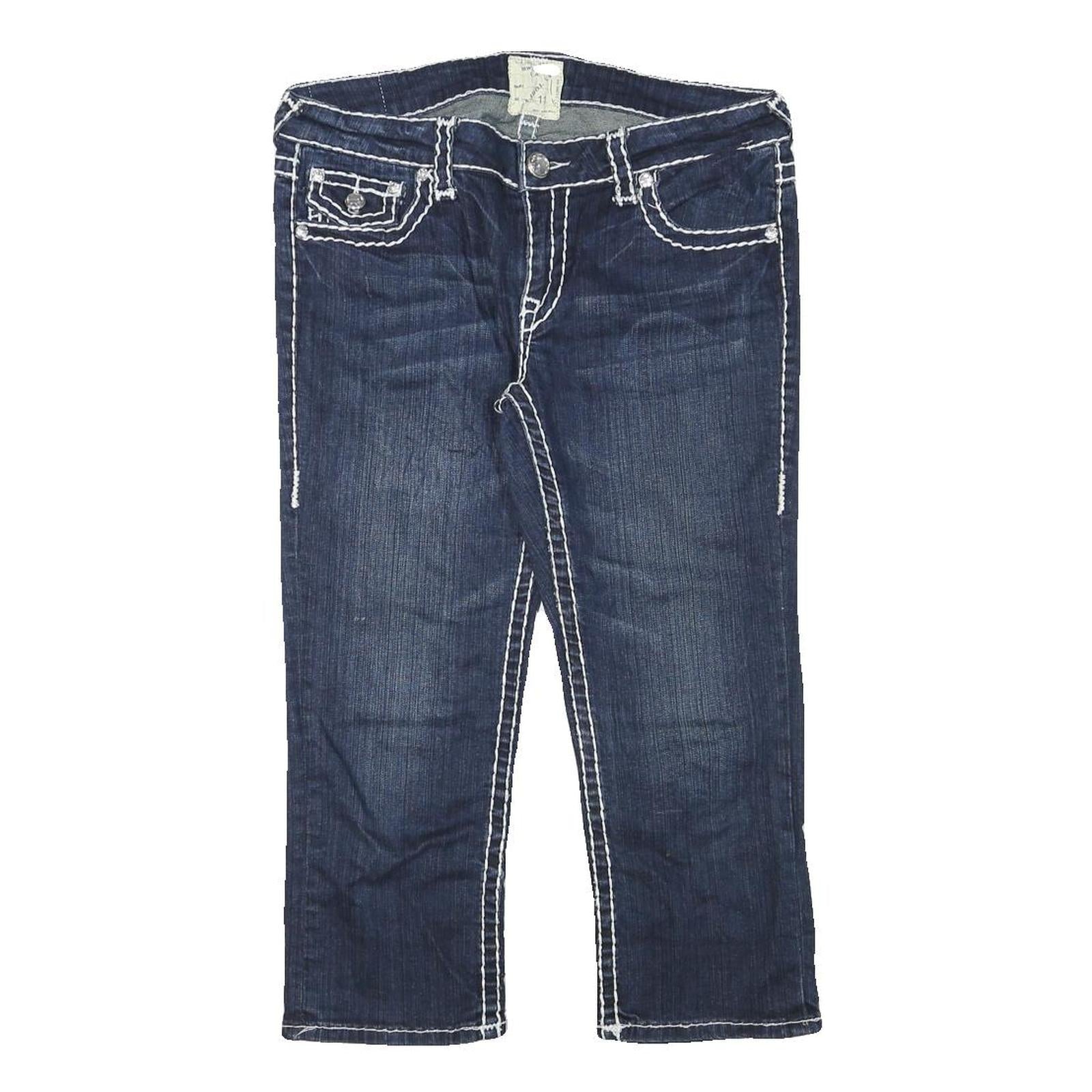 LA IDOL Womens Shorts Blue Denim L W32 Contrast Stitching Stylish Casual Refurbished - N/A refurbished available on Cerqular