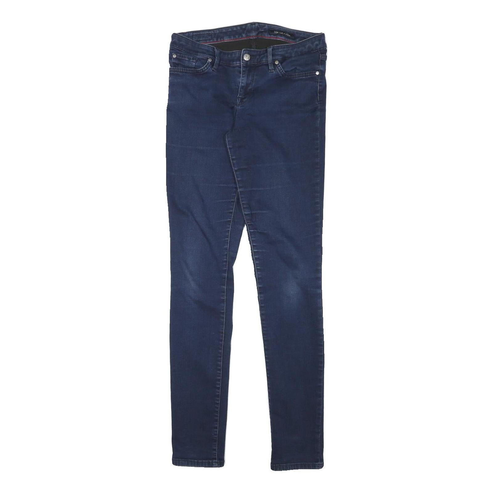 TOMMY HILFIGER Womens Jeans Blue Slim Skinny Denim Medium W28 L32 Zip Closure Refurbished - N/A refurbished available on Cerqular
