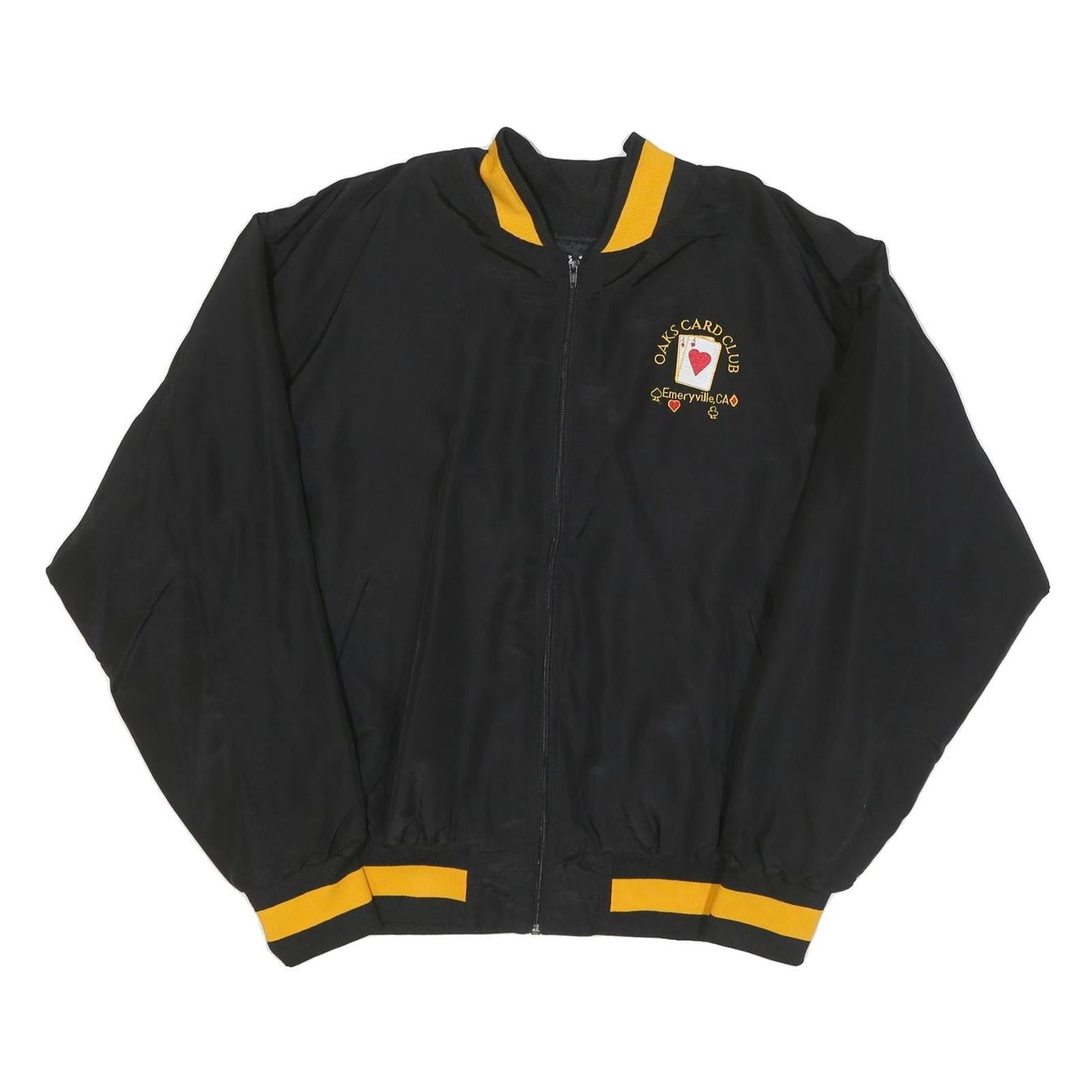 PURCELL Mens Black & Yellow Card Club Nylon Zip Jacket XL Refurbished - N/A refurbished available on Cerqular