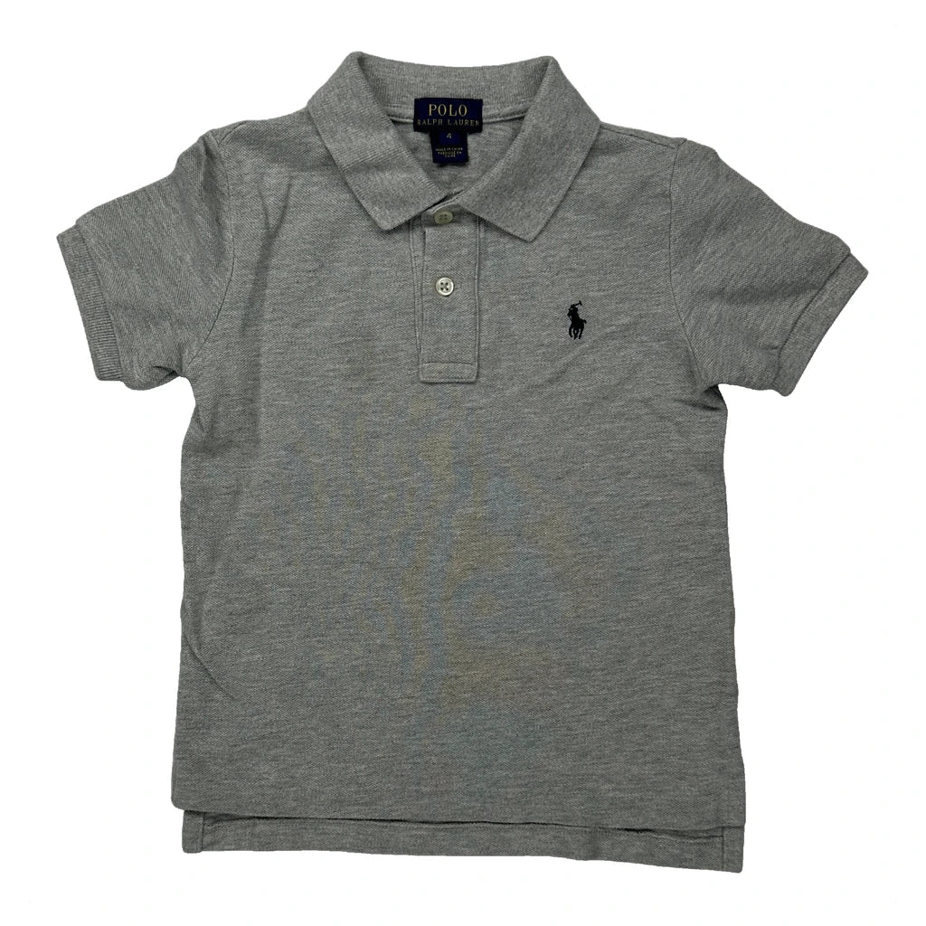 Age 3 Polo By Ralph Lauren Polo Shirt - XS Grey Cotton Refurbished - Thrifted (note: this is a term often used to describe second- refurbished available on Cerqular