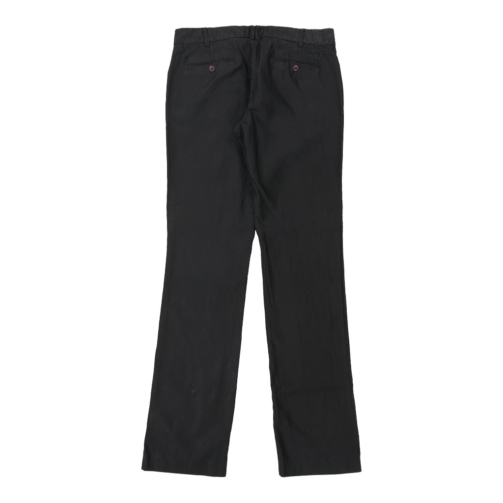 Iceberg Striped Trousers - 32W UK 10 Black Viscose Blend Refurbished - Thrifted (note: this is a term often used to describe second- refurbished available on Cerqular