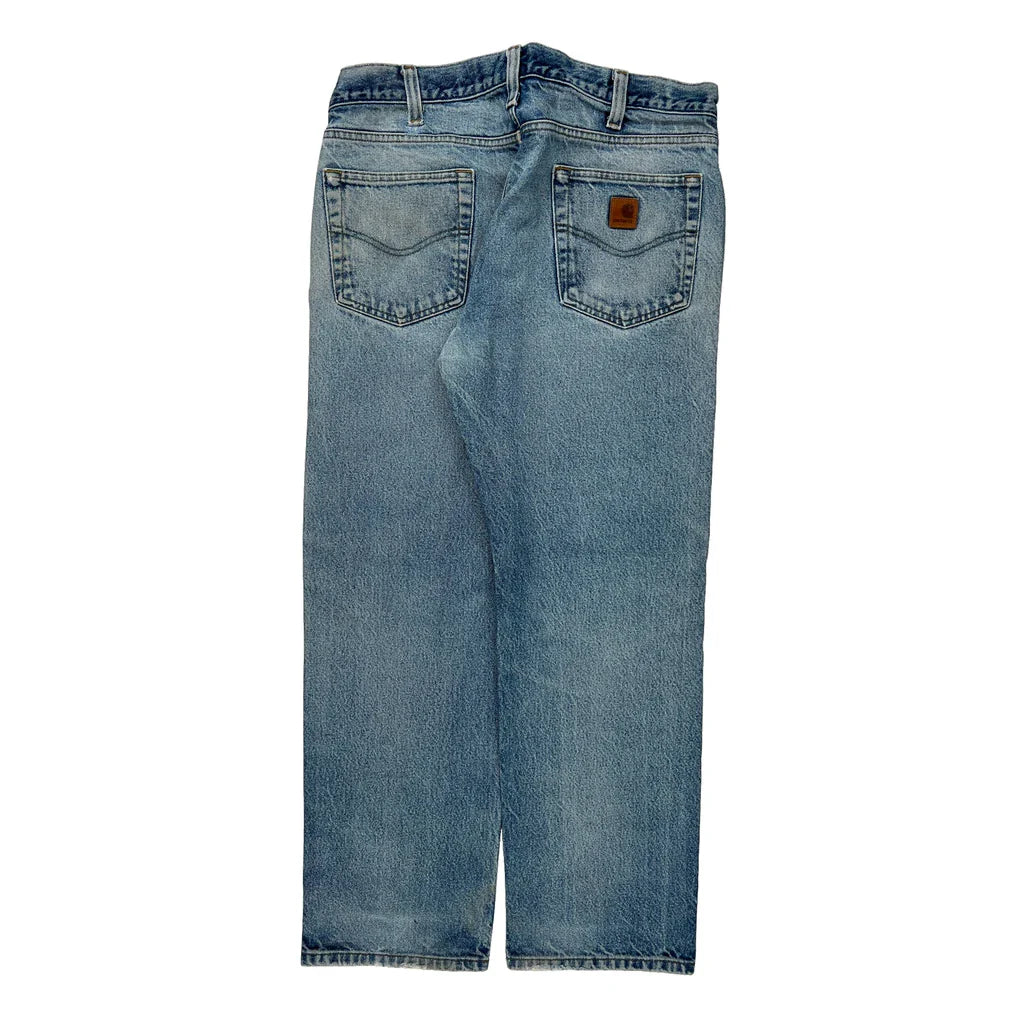 Carhartt Jeans - 36W 30L Light Wash Cotton Refurbished - Thrifted (note: this is a term often used to describe second- refurbished available on Cerqular