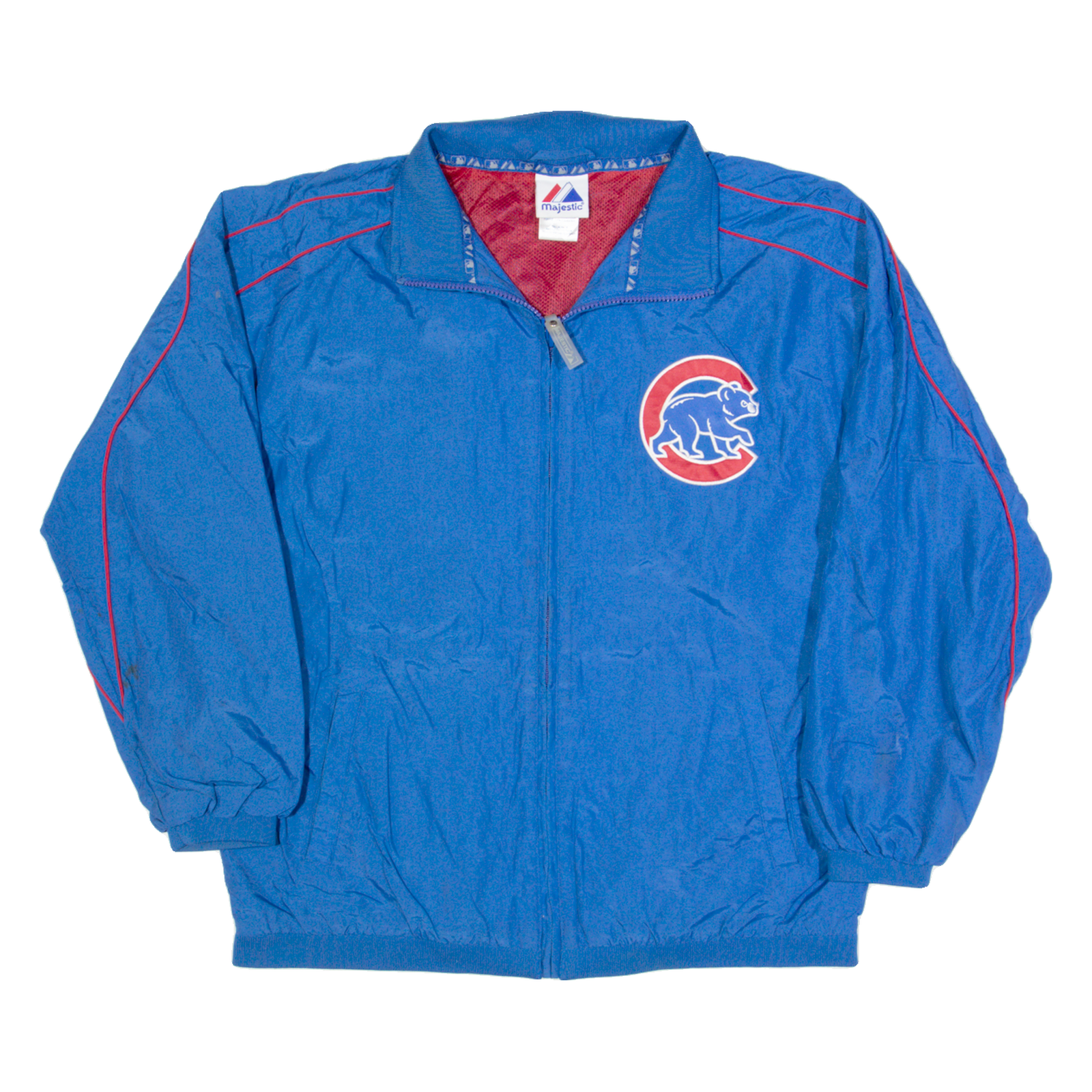 MAJESTIC Chicago Cubs Mens Track Jacket Blue USA L Refurbished - N/A refurbished available on Cerqular