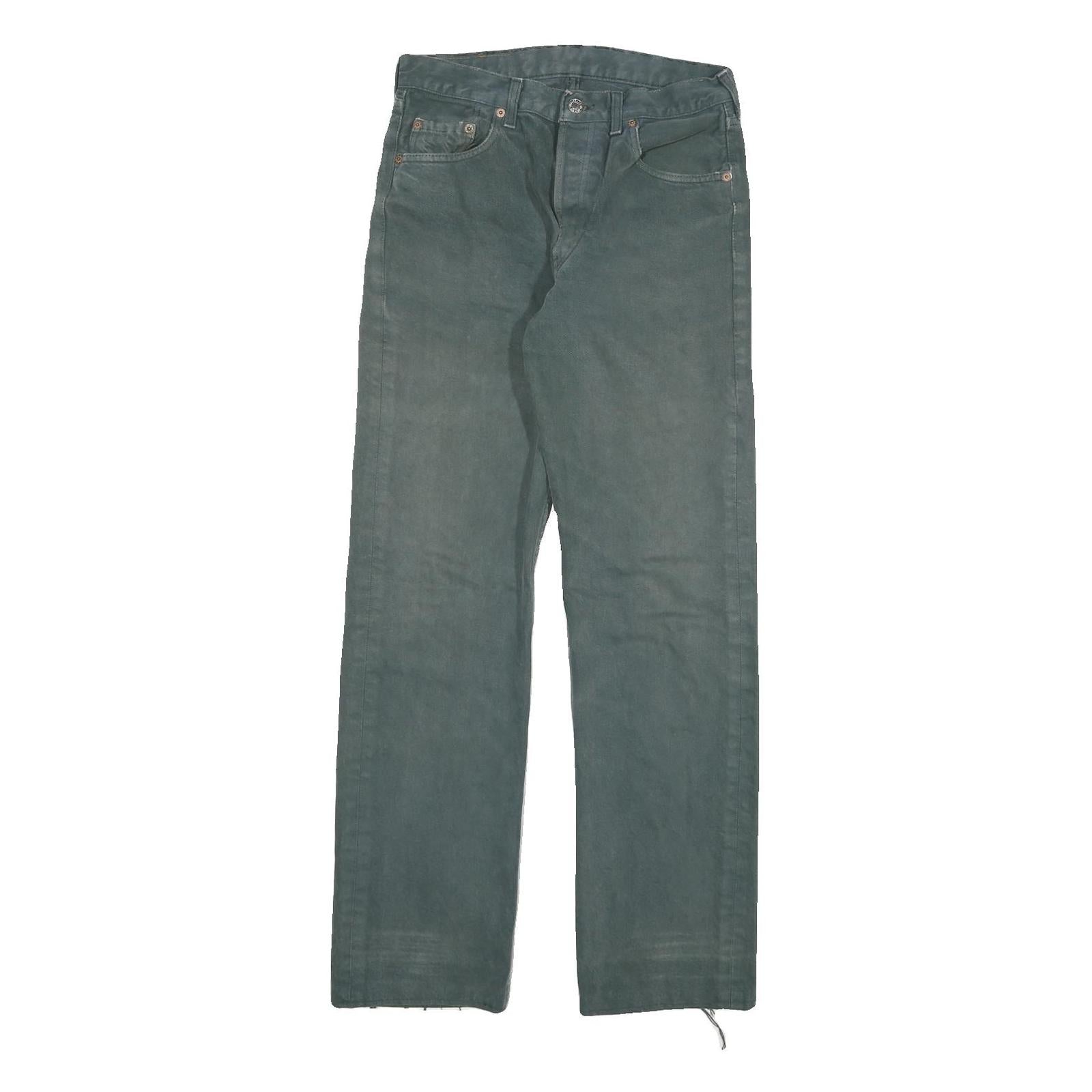LEVI'S 501 Mens Jeans Blue Regular Straight Denim Medium W26 L30 Classic Button Refurbished - N/A refurbished available on Cerqular