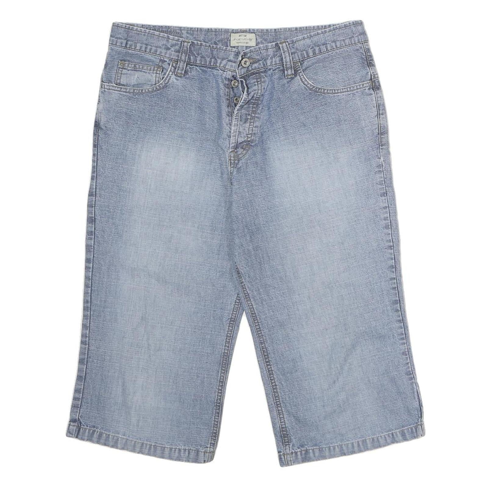 JACK JONES Mens Denim Blue Casual Shorts L W37 Button Fly Relaxed Fit Summer Refurbished - N/A refurbished available on Cerqular