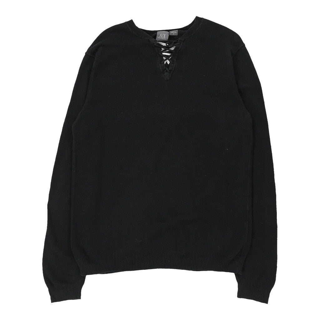 Armani Exchange Sweatshirt - Medium Black Cotton | Size: medium Refurbished - N/A (Preloved Designer is not a specific brand, it refurbished available on Cerqular