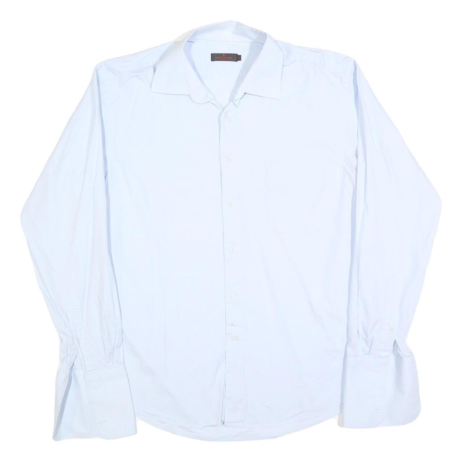 PIERRE CARDIN Mens White Shirt L Cotton Blend Long Sleeve Classic Fit Button Refurbished - N/A refurbished available on Cerqular