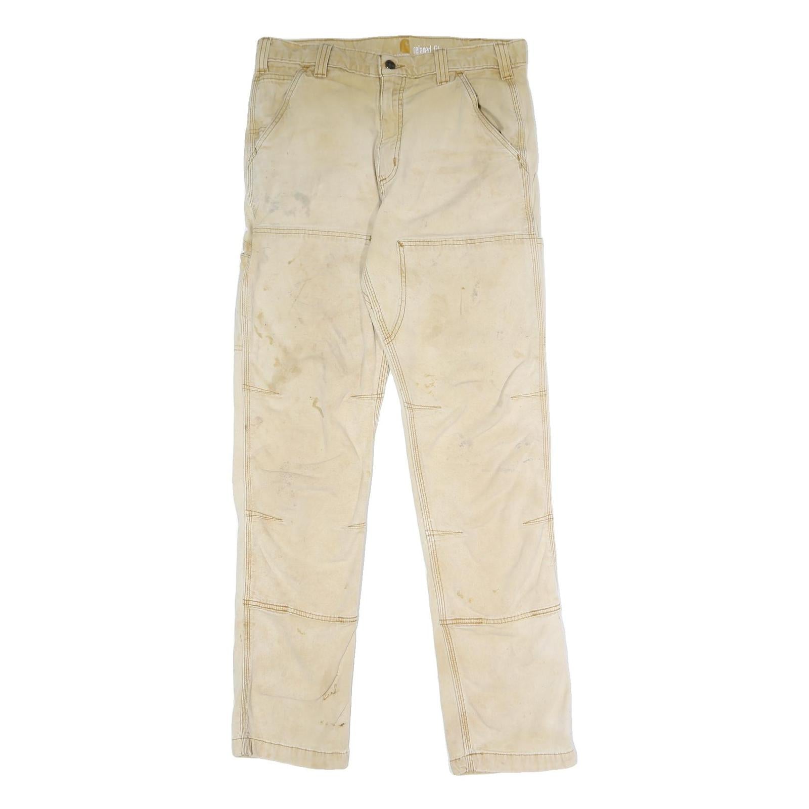 Buy CARHARTT Mens Relaxed Beige Cotton Blend Trousers W32 L34 Workwear Utility Zip Refurbished - $40.29 CARHARTT Mens Relaxed Beige Cotton Blend Trousers W32 L34 Workwear Utility Zip Refurbished - N/A refurbished available on Cerqular