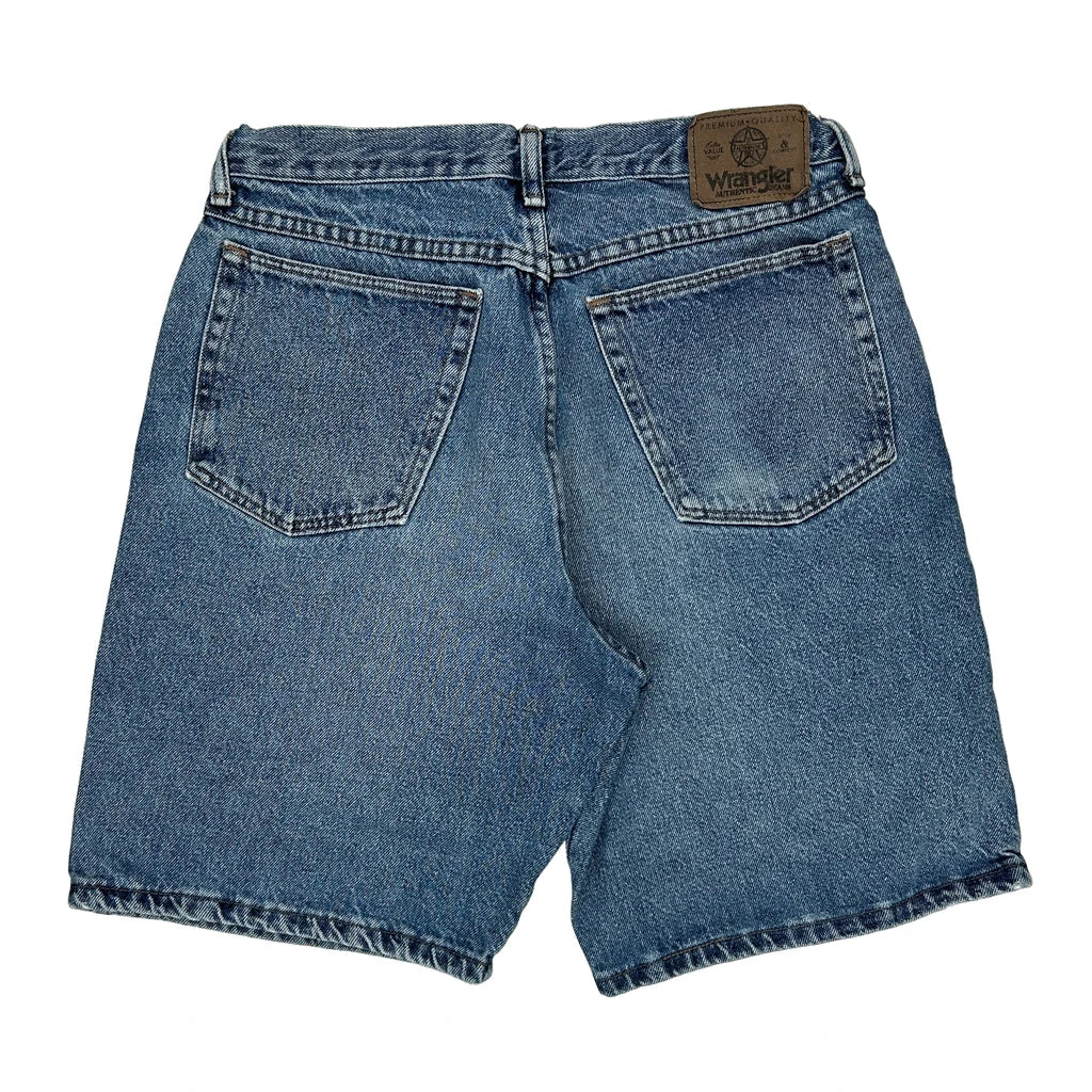 Wrangler Denim Shorts - 30W 9L Blue Denim Refurbished - Thrifted (note: this is a term often used to describe second- refurbished available on Cerqular