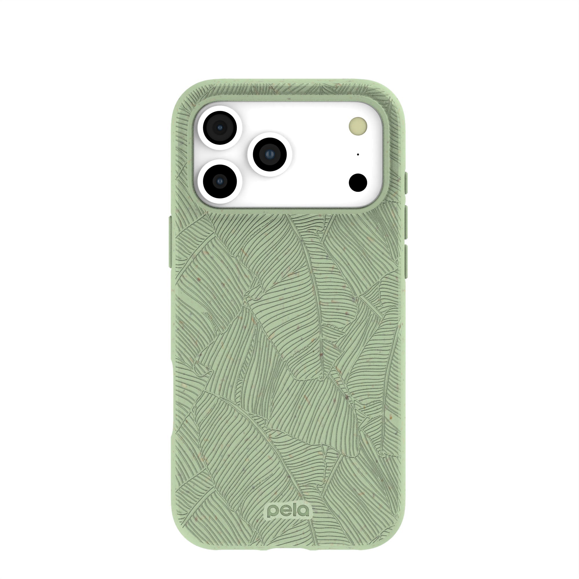Sage Green Lushy Leaves iPhone 17 Pro Max Case | MagSafe Compatibility: With MagSafe Refurbished - Pela Case refurbished available on Cerqular