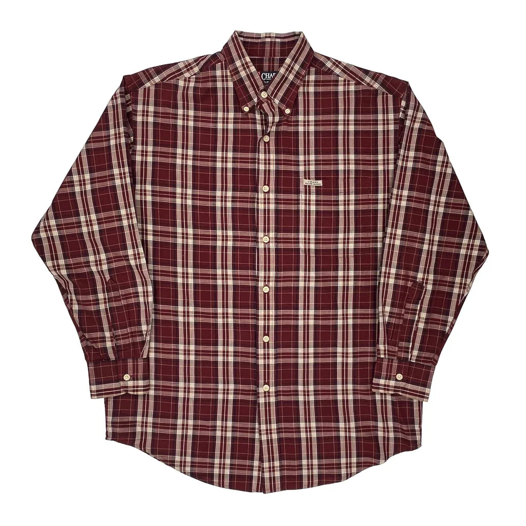 Chaps Ralph Lauren Checked Shirt - Medium White Cotton Refurbished - Thrifted (note: this is a term often used to describe second- refurbished available on Cerqular