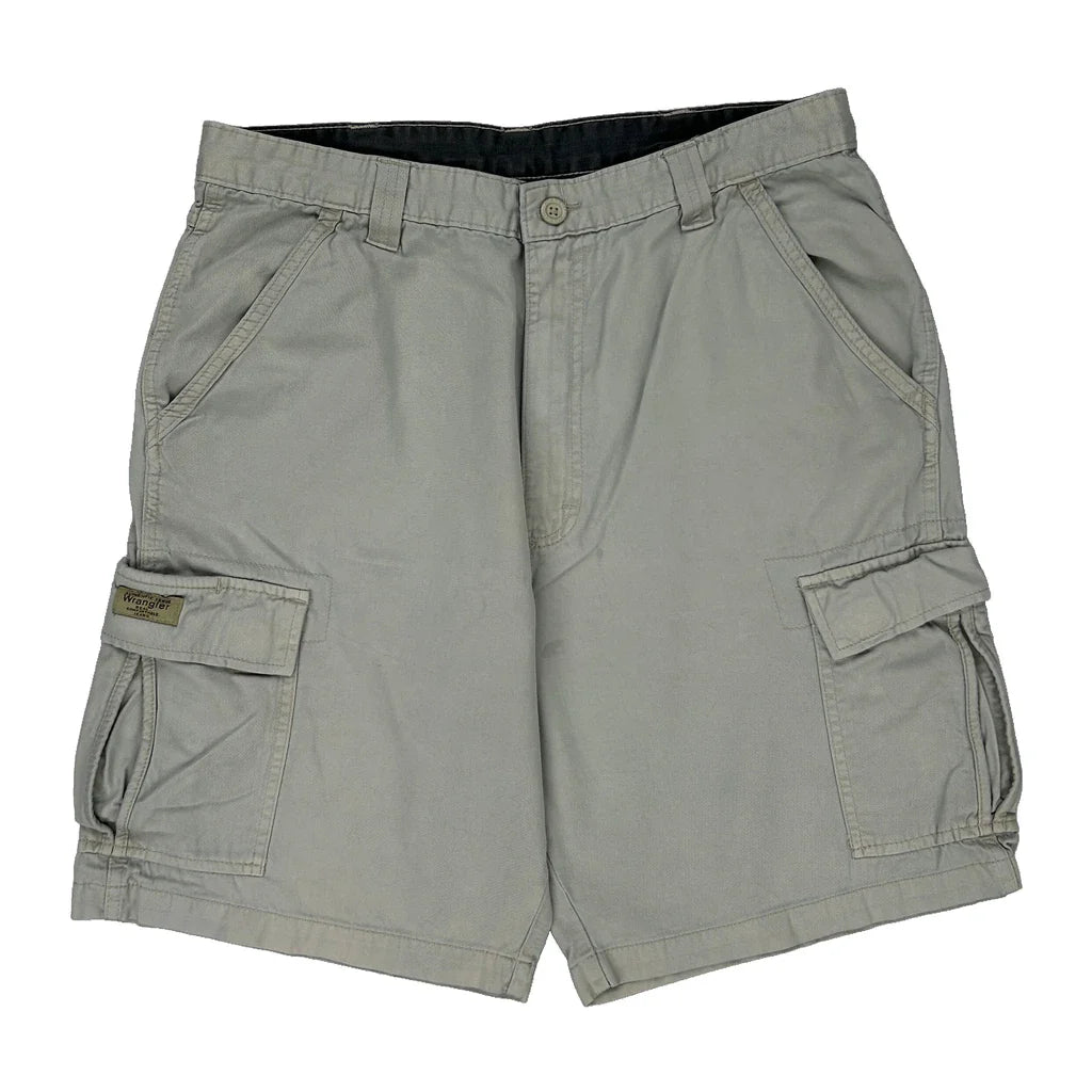 Wrangler Cargo Shorts - 32W 10L Grey Cotton Refurbished - Thrifted (note: this is a term often used to describe second- refurbished available on Cerqular
