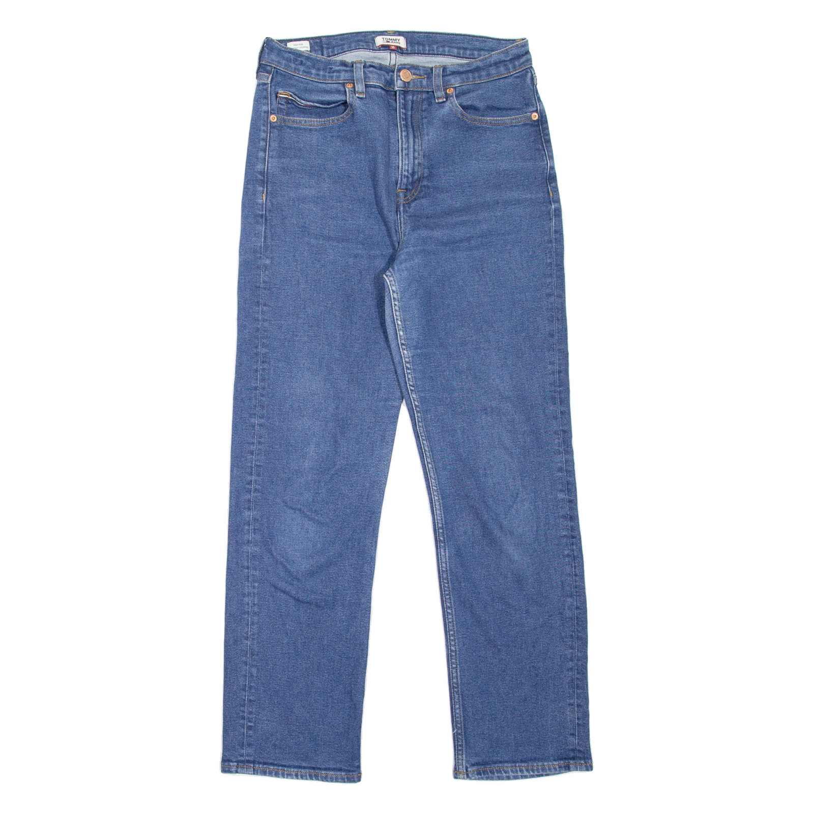 TOMMY JEANS TJ 1990 High Rise Cropped Womens Jeans Blue Straight W28 L27 Refurbished - N/A refurbished available on Cerqular