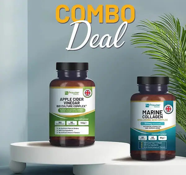 COMBO DEAL - Beauty ?? and Gut Health? - Apple Cider Vinegar + Marine Collagen with Hyaluronic Acid | Made in UK Refurbished - Prowise Healthcare refurbished available on Cerqular