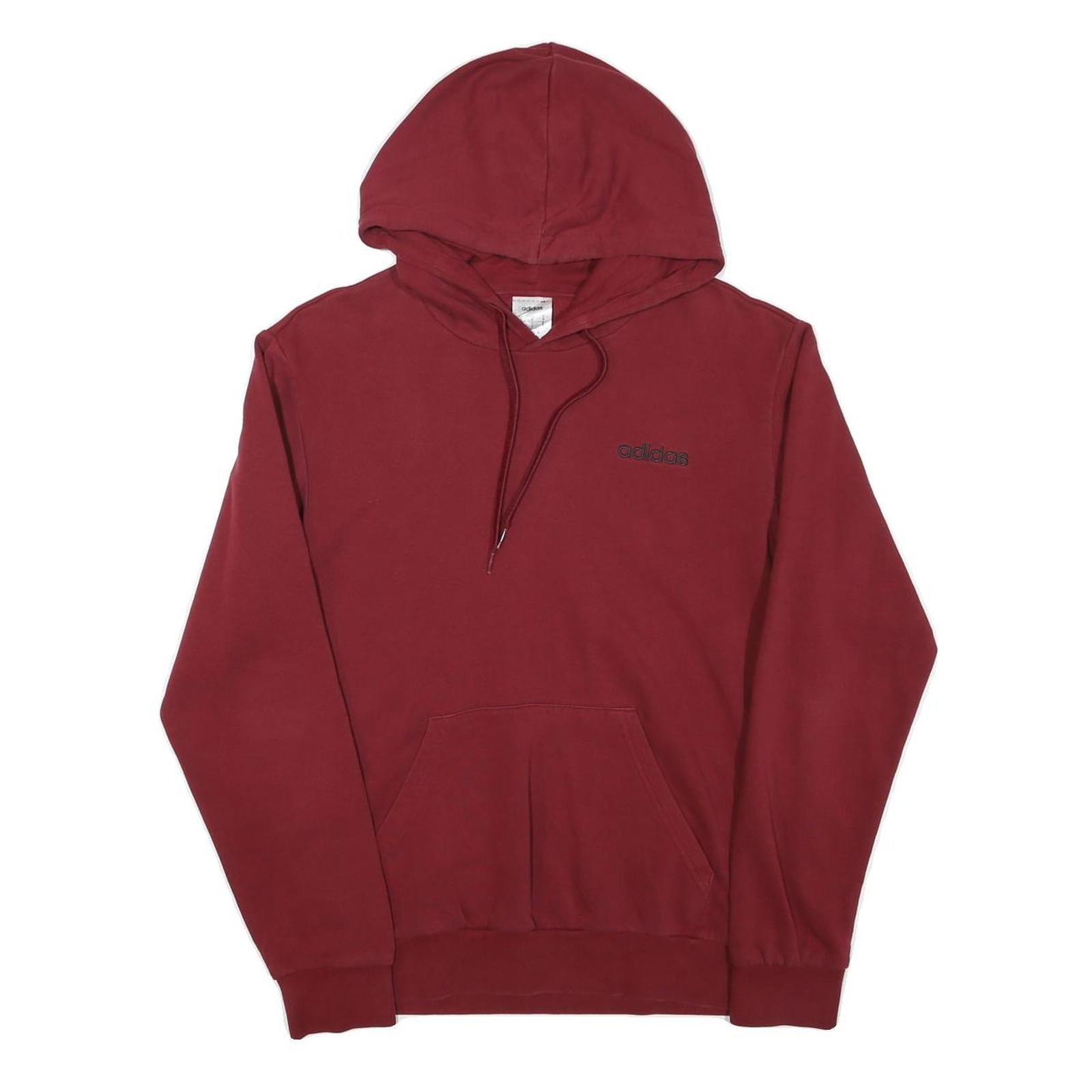 ADIDAS Mens Maroon Hoodie S Cotton Blend Pullover Sweatshirt Drawstring Refurbished - N/A refurbished available on Cerqular