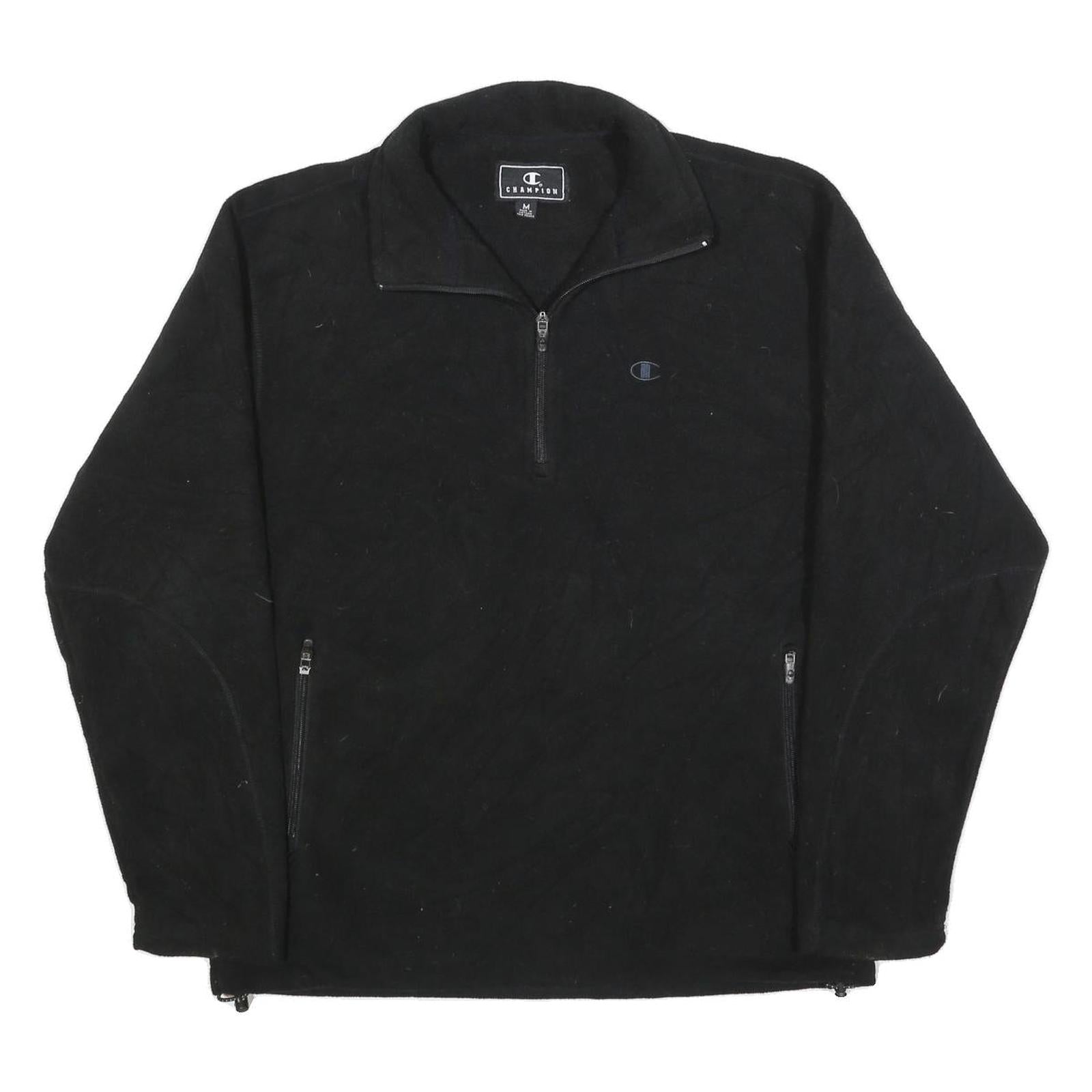 CHAMPION Mens Black Pullover Plain Crew Neck Basic Knit Jumper M Zip Pockets Refurbished - N/A refurbished available on Cerqular