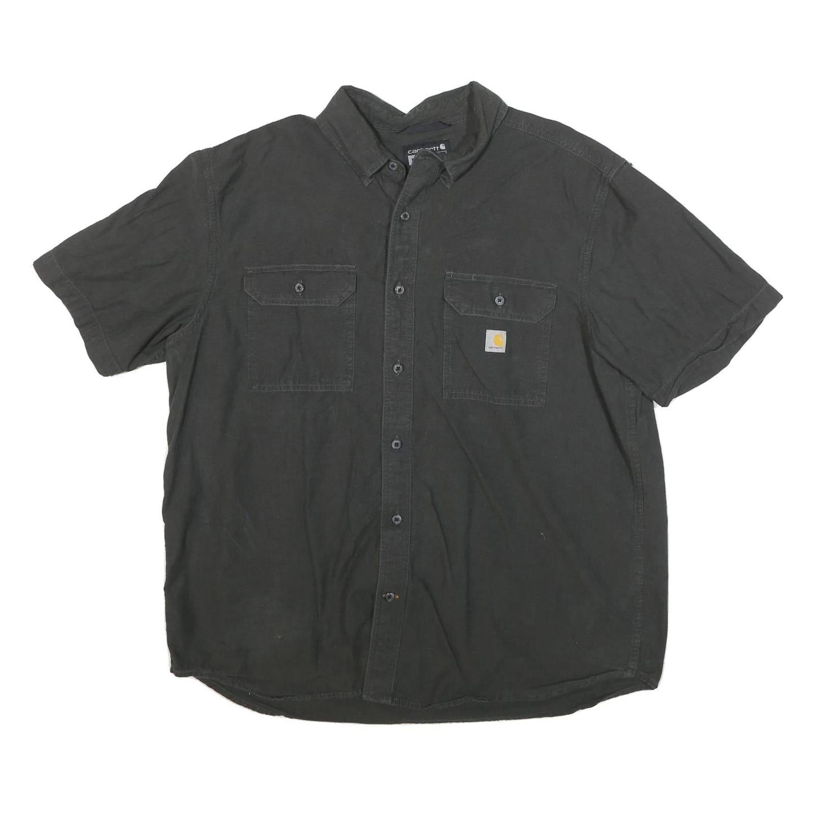 CARHARTT Mens Black Short Sleeve Shirt XL Workwear Casual Cotton Refurbished - N/A refurbished available on Cerqular