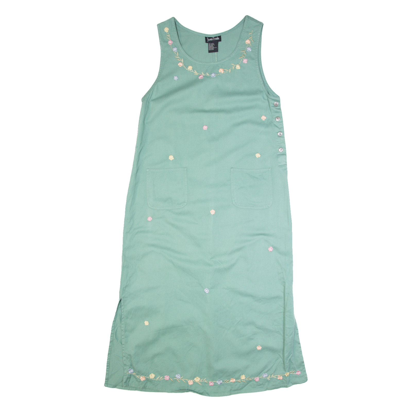 JAMIE BROOKE Womens Dungaree Dress Blue 90s Sleeveless Long S Refurbished - N/A refurbished available on Cerqular