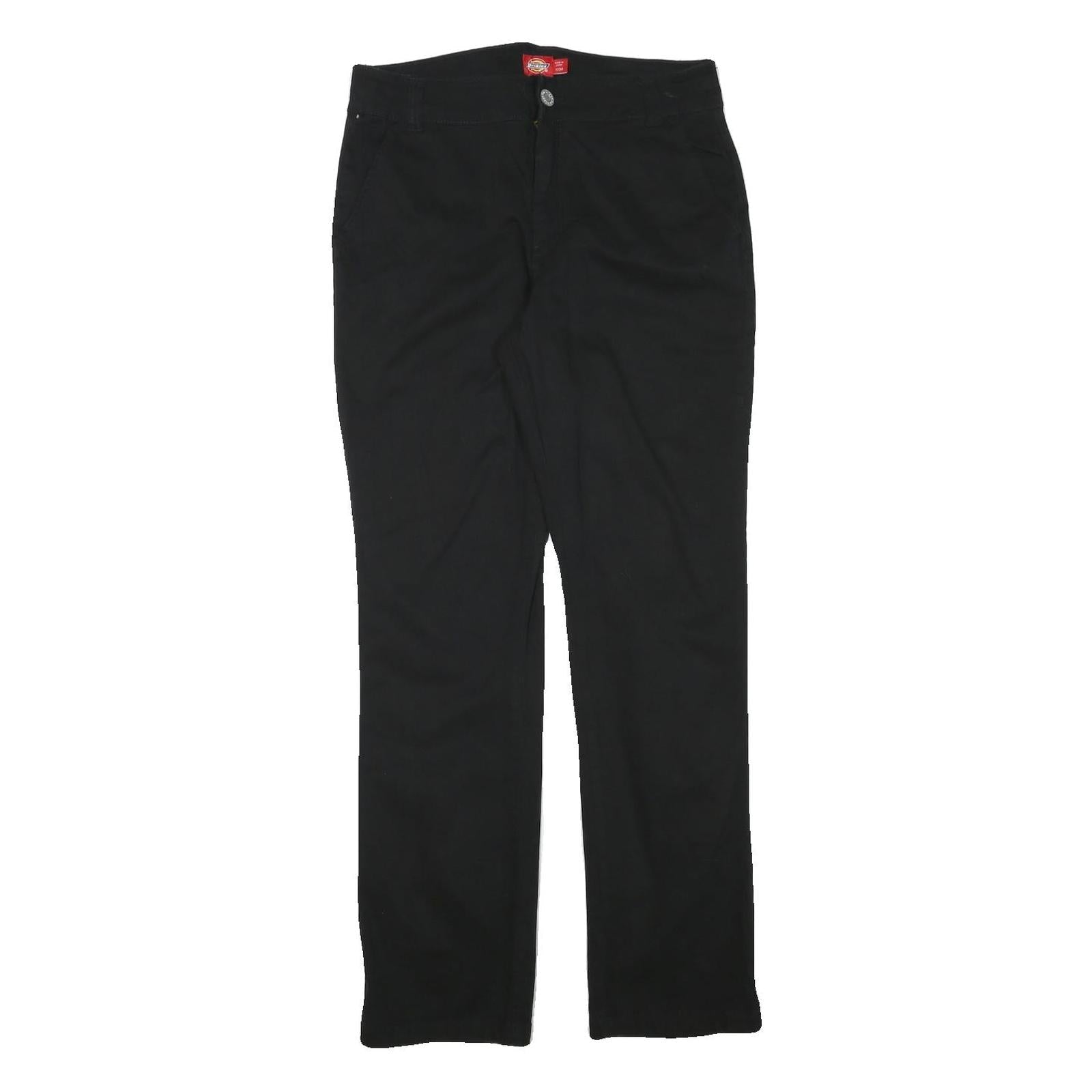 DICKIES Womens Black Regular Fit Straight Leg Cotton Blend Trousers W31 L31 Refurbished - N/A refurbished available on Cerqular