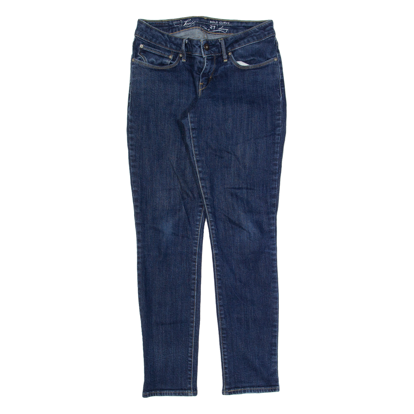 LEVI'S Bold Curve Womens Jeans Blue Regular Skinny Stone Wash W27 L30 Refurbished - N/A refurbished available on Cerqular