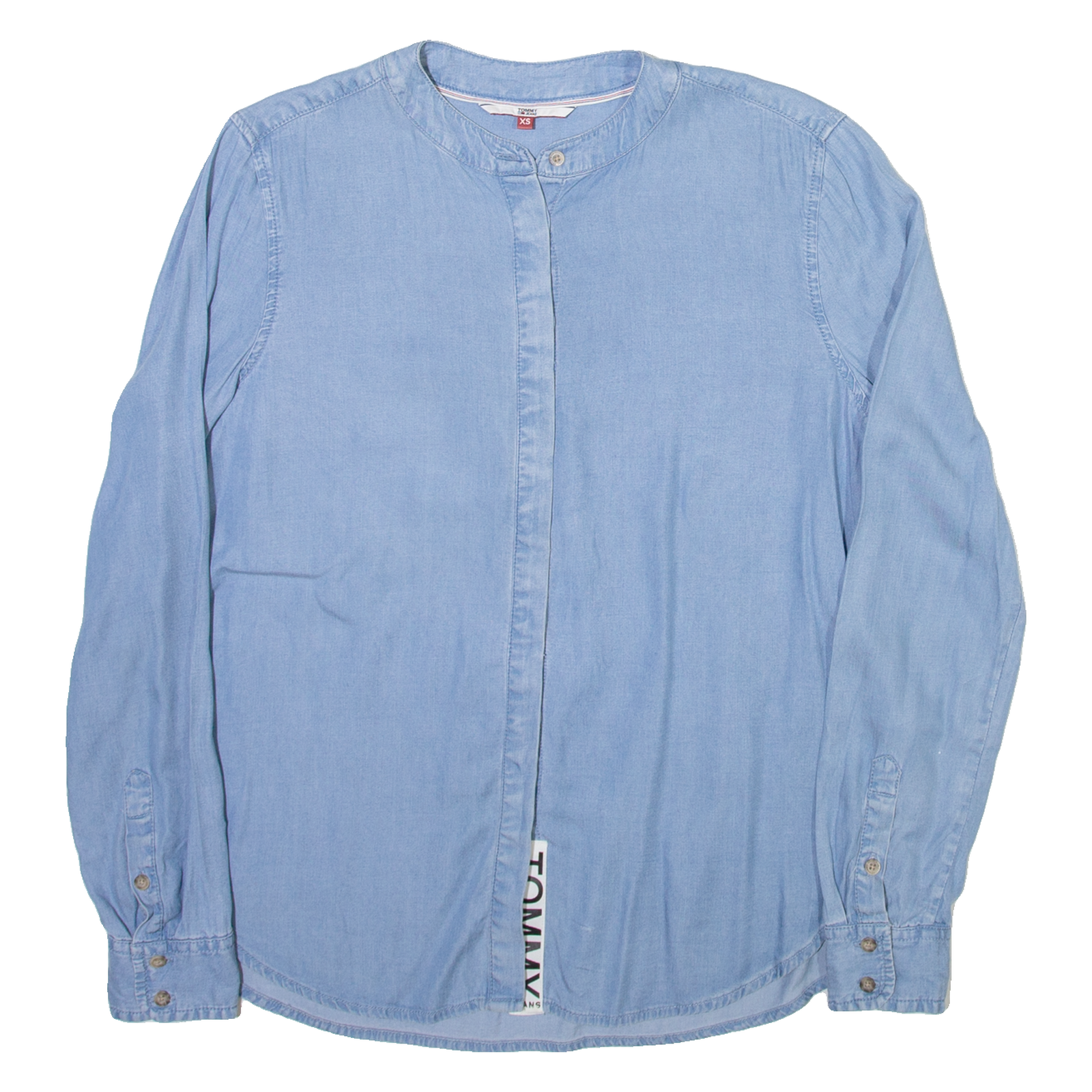 TOMMY HILFIGER Womens Plain Shirt Blue Long Sleeve XS Refurbished - N/A refurbished available on Cerqular