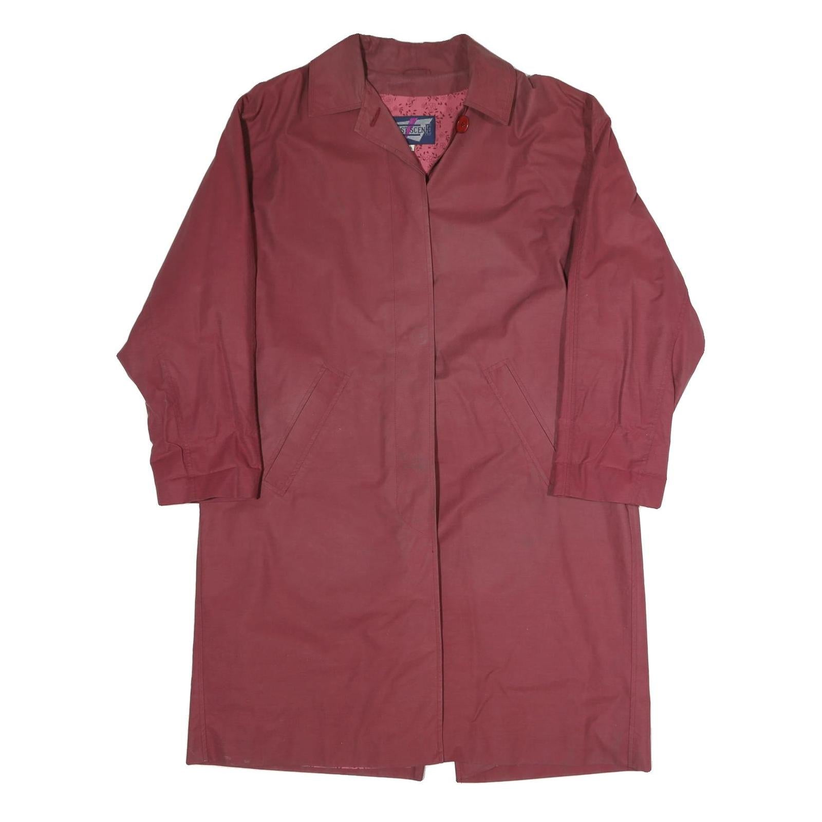 LAST SCENE Womens Maroon Button Jacket S Polyester Blend Plain Stylish Light Refurbished - N/A refurbished available on Cerqular