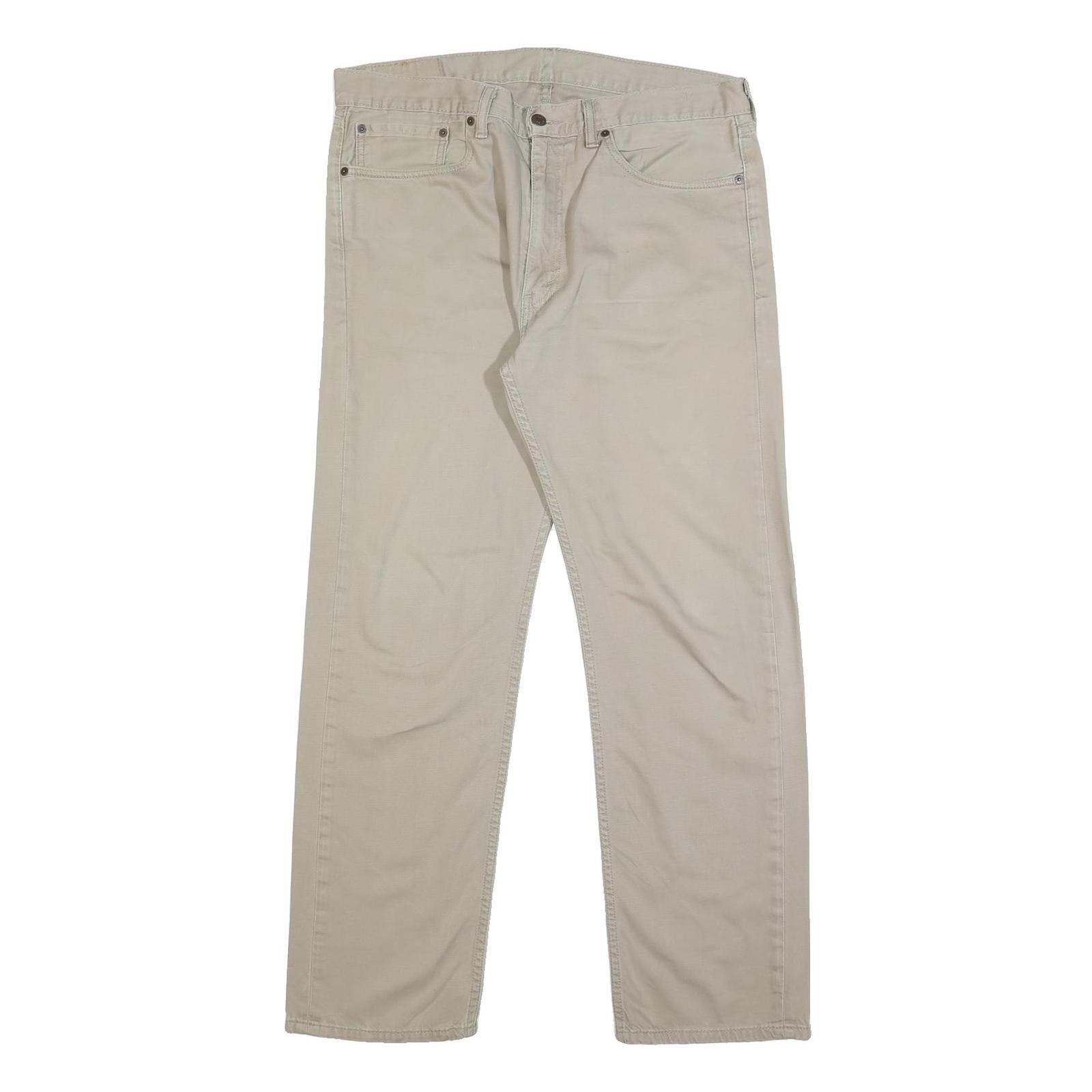 LEVI'S Mens Regular Beige Cotton Zip Trousers W36 L32 Classic Straight Fit Refurbished - N/A refurbished available on Cerqular