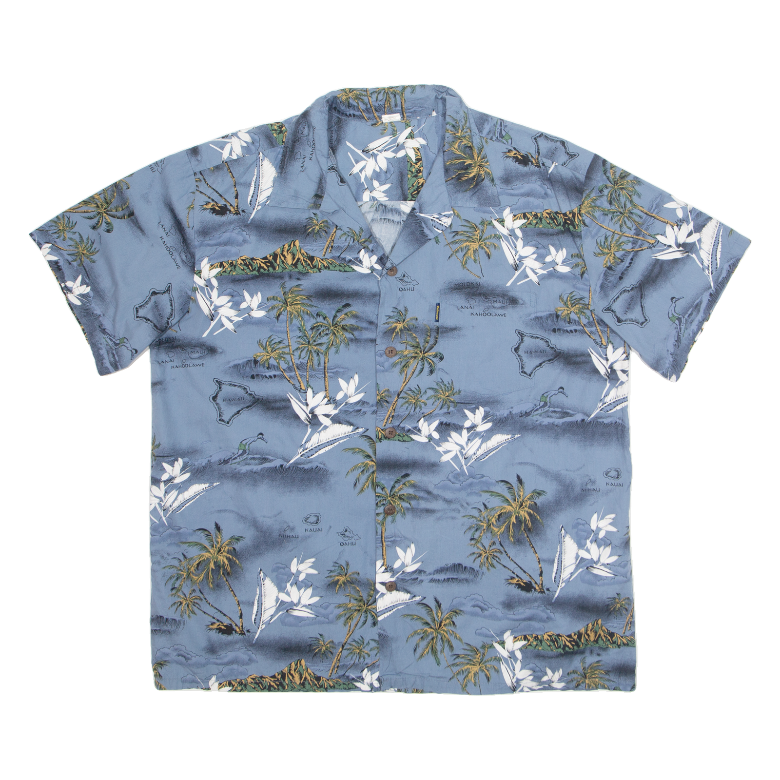 PALMWAVE Mens Hawaiian Shirt Blue Crazy Pattern 2XL Refurbished - N/A refurbished available on Cerqular