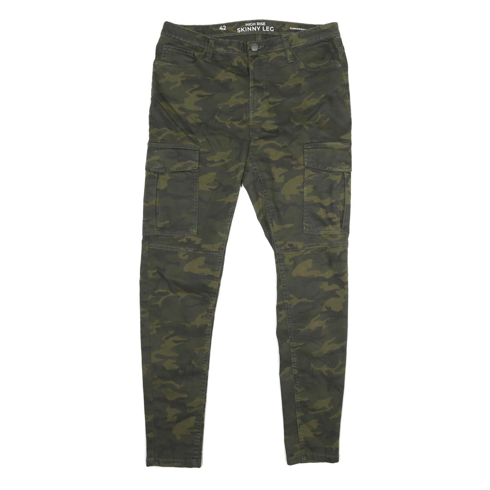 CLOCKHOUSE Womens Slim Camouflage Green Skinny Leg Trousers W32 L29 Cotton Blend Refurbished - N/A refurbished available on Cerqular