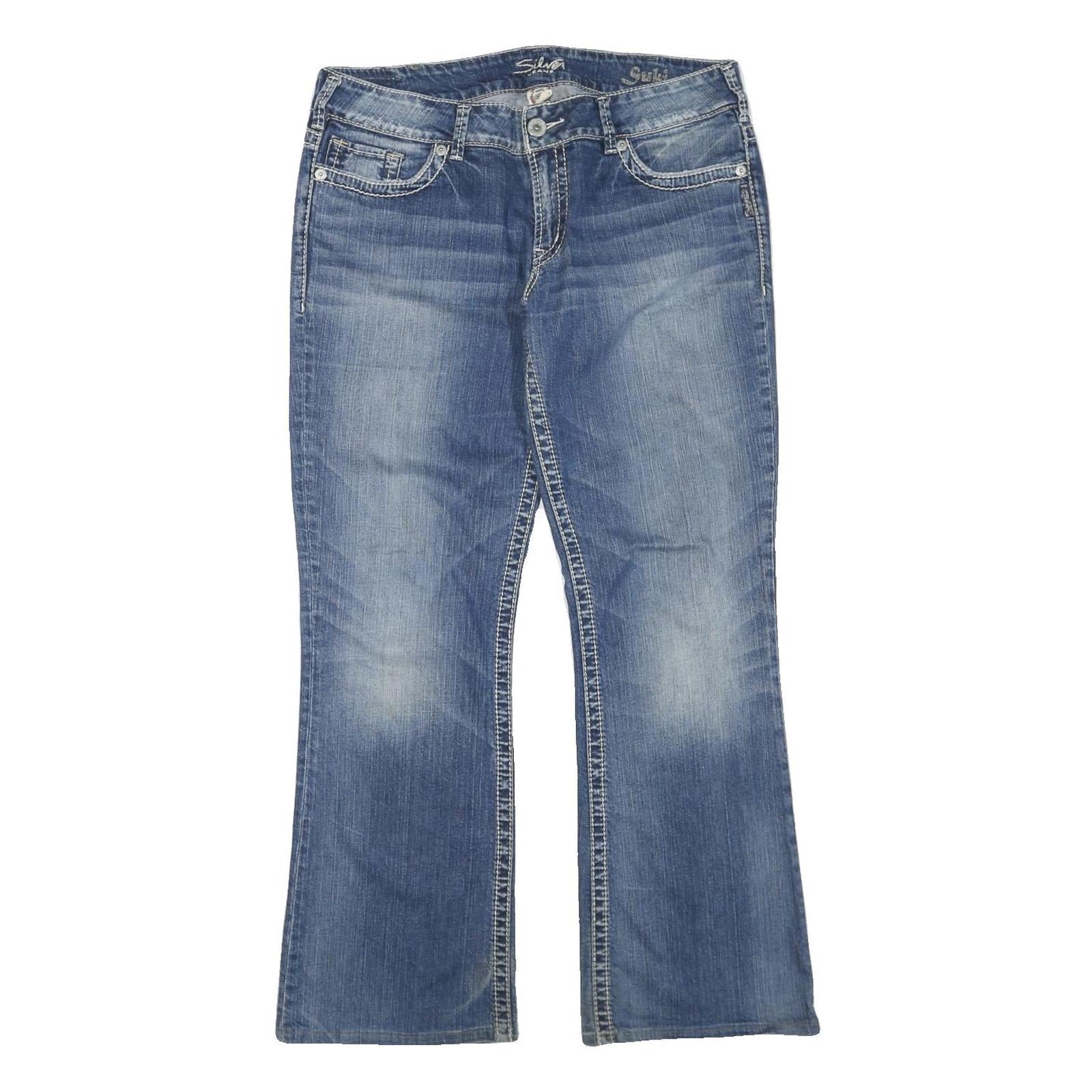 SILVER Womens Jeans Blue Regular Bootcut Denim Medium W36 L30 Embroidered Refurbished - N/A refurbished available on Cerqular