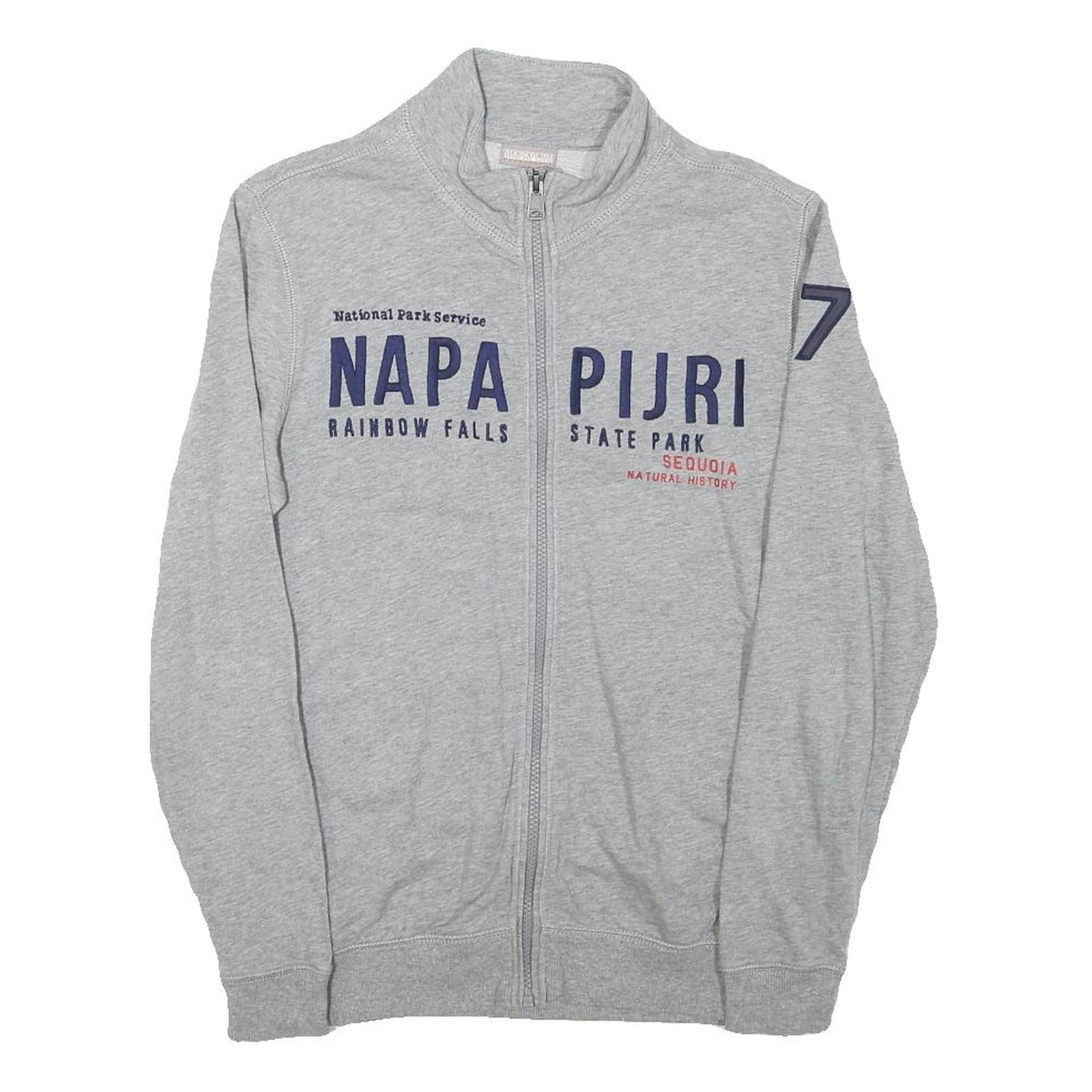 NAPAPIJRI Mens Grey Zip Jacket XXS Cotton Blend Casual Logo National Parks Refurbished - N/A refurbished available on Cerqular