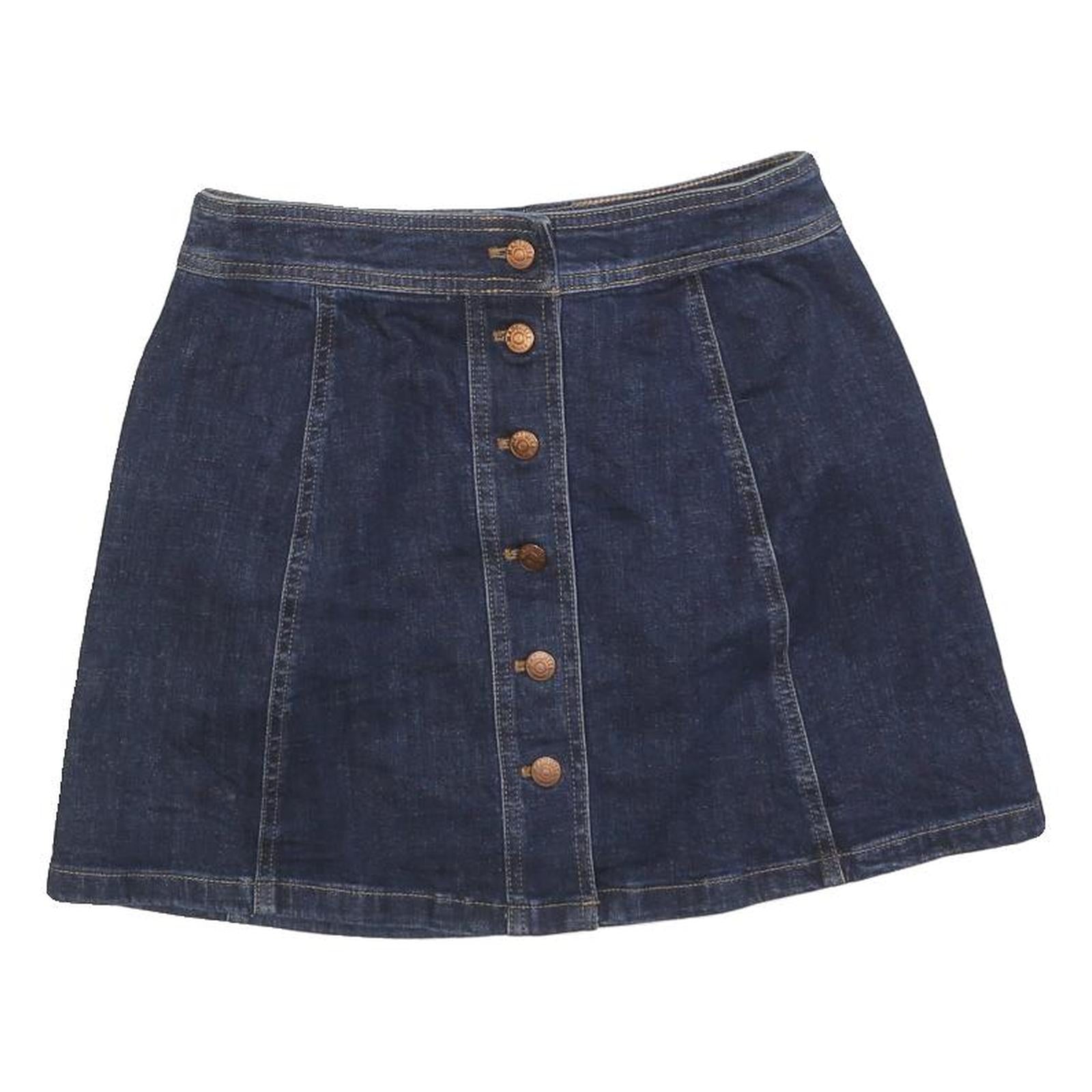 MADEWELL Womens Blue Denim Mini Cotton Blend Skirt XS Button Front Casual Refurbished - N/A refurbished available on Cerqular