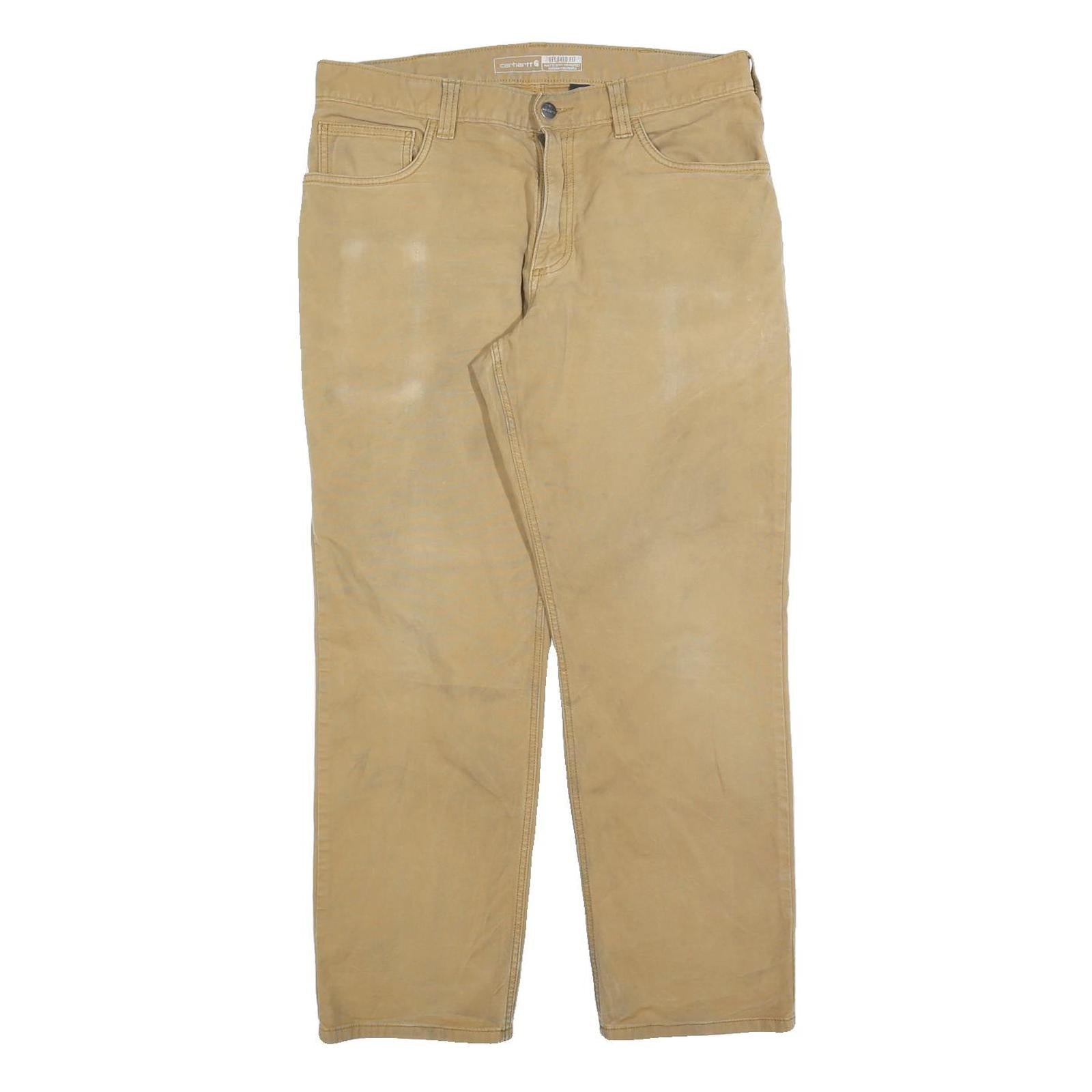 CARHARTT Mens Jeans Beige Relaxed Straight Denim Medium W34 L30 Workwear Durable Refurbished - N/A refurbished available on Cerqular
